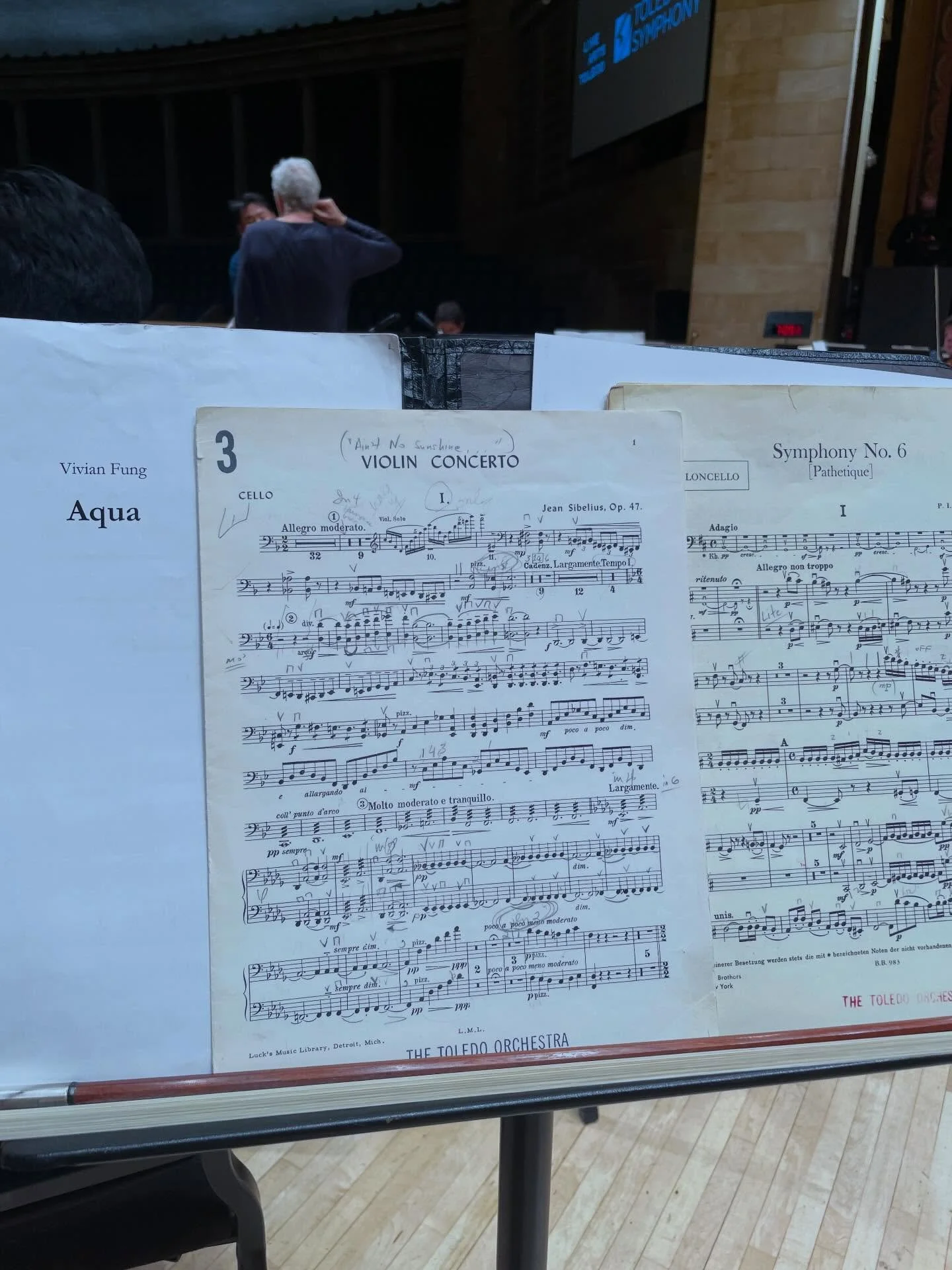 #whatsonmystand

@waigwun Aqua
Jean Sibelius: Violin Concerto
Pyotr Ilyich Tchaikovsky: Symphony No. 6

#cello #classicalmusic #symphony #orchestra