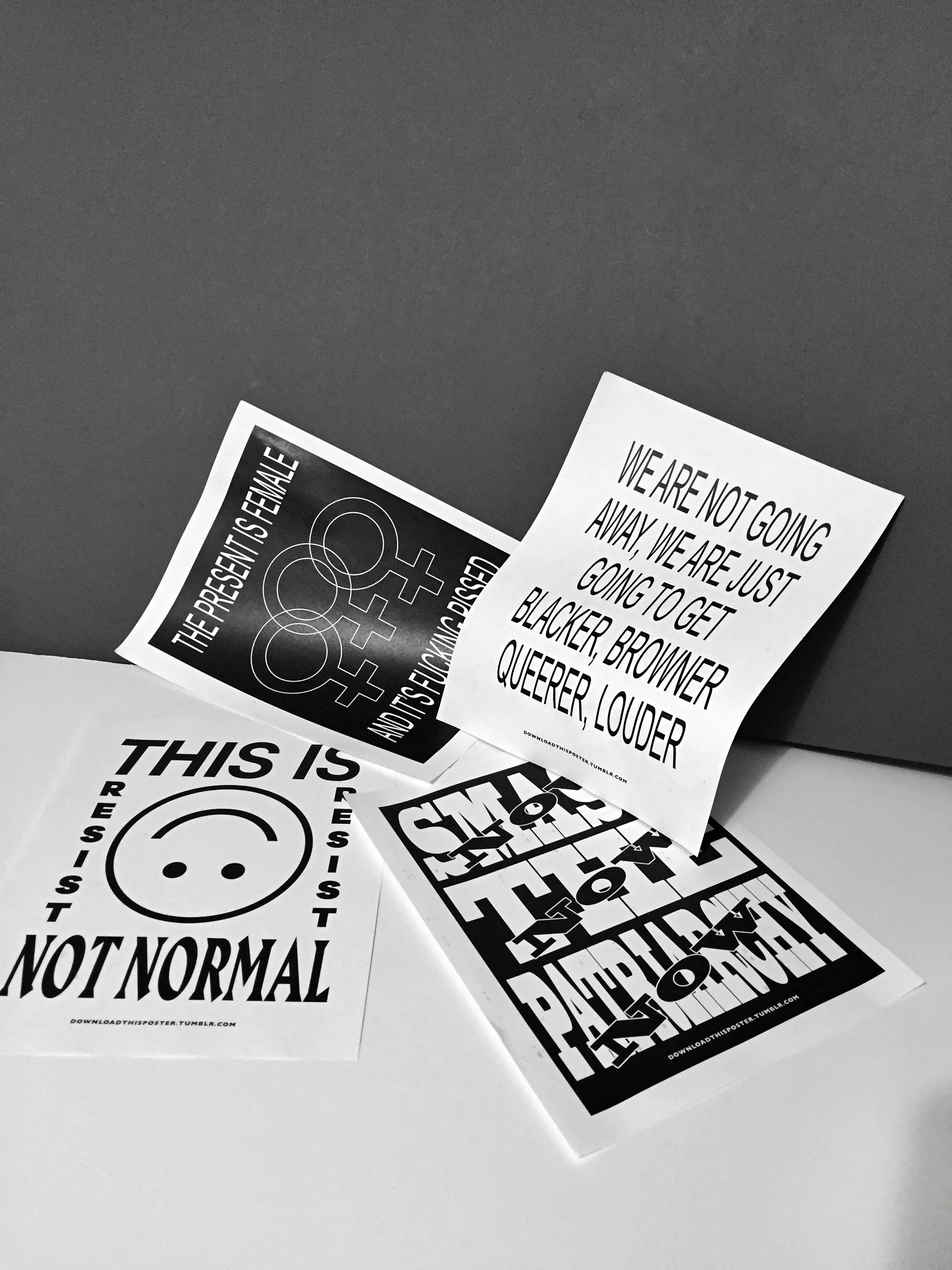 Select posters from Jones’ Download This Poster project. Free, brutalist protest posters are available for download at downloadthisposter.tumblr.com