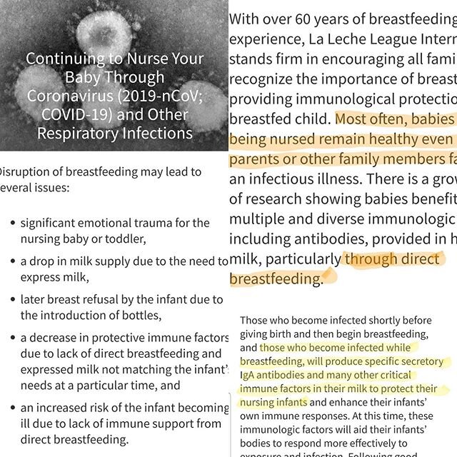 With the health concerns present these days along with being in the flu season I'd like to share a wonderful article put out by @lalecheleagueusa. An encouragement to moms with infants, the best way you can protect your babies is to direct breastfeed