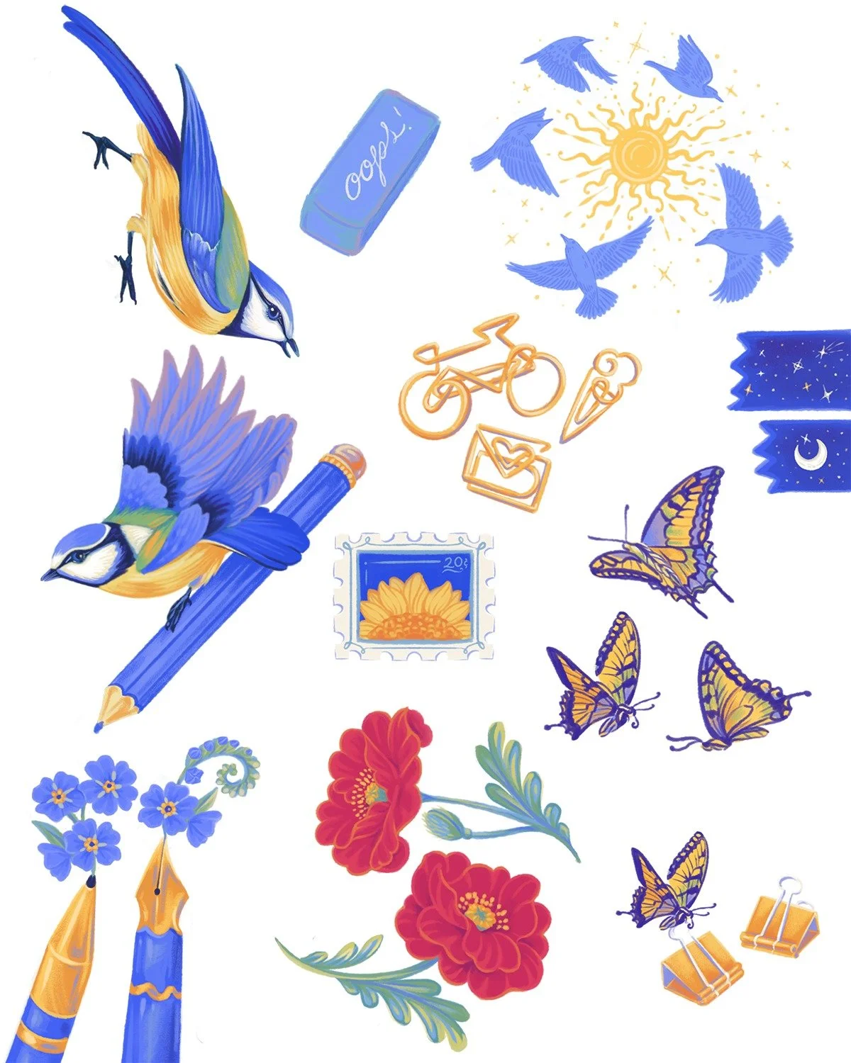 Happy Friday 🌻
.
Sharing some spot illustrations for 2026 Breathe Special Journal, out for pre-orders today!
.
.
.
#mindfuljournal #birdillustration #spotillustration #floralillustration