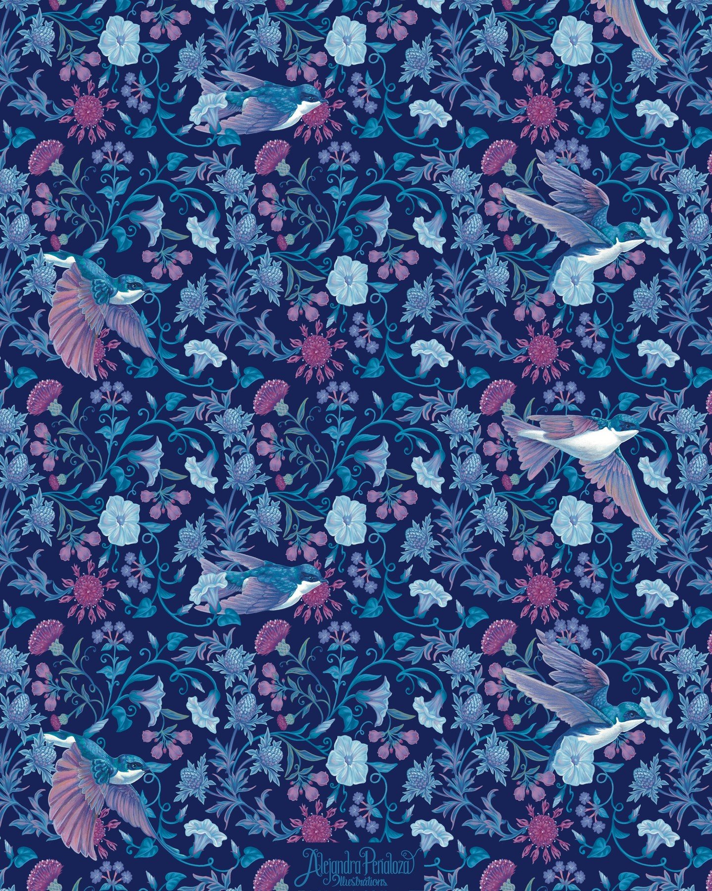 Wild flowers and tree swallows 🍂
.
.
.
#wildlifeillustration #floralillustration #floralpatterndesign #birdillustration #botanicalillustration #autumnvibes # #theydrawandgarden #surfacepatterndesign