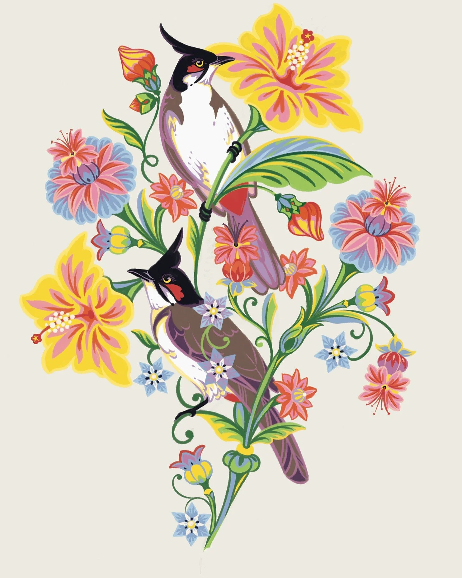 Fantasifull - Hawaii 🌺
.
A bit late to the party, but had some fun with #jehanesgoldenthread , inspired by the lovely weather this weekend.
.
.
.
#jehanesgoldenthread2026 #jehanesgoldenthreadhawai #summervibes #redwhiskeredbulbul #birdillustration #