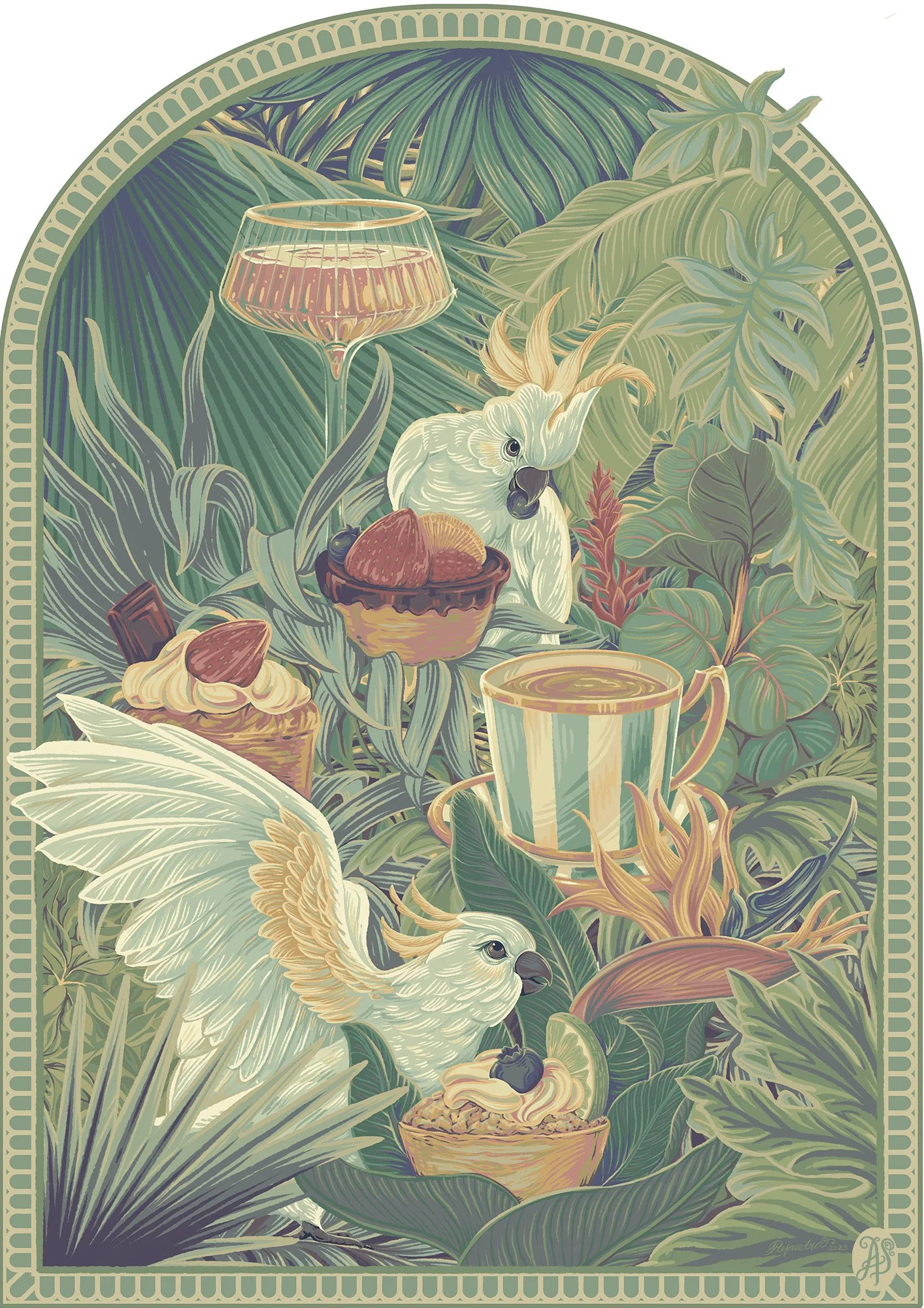 Wildlife-Victorian-Fancy-Tea-Time-Cockatoos-Pastries-Tropical-Plants-Atmosphere-by_Alejandra_Penaloza.jpg