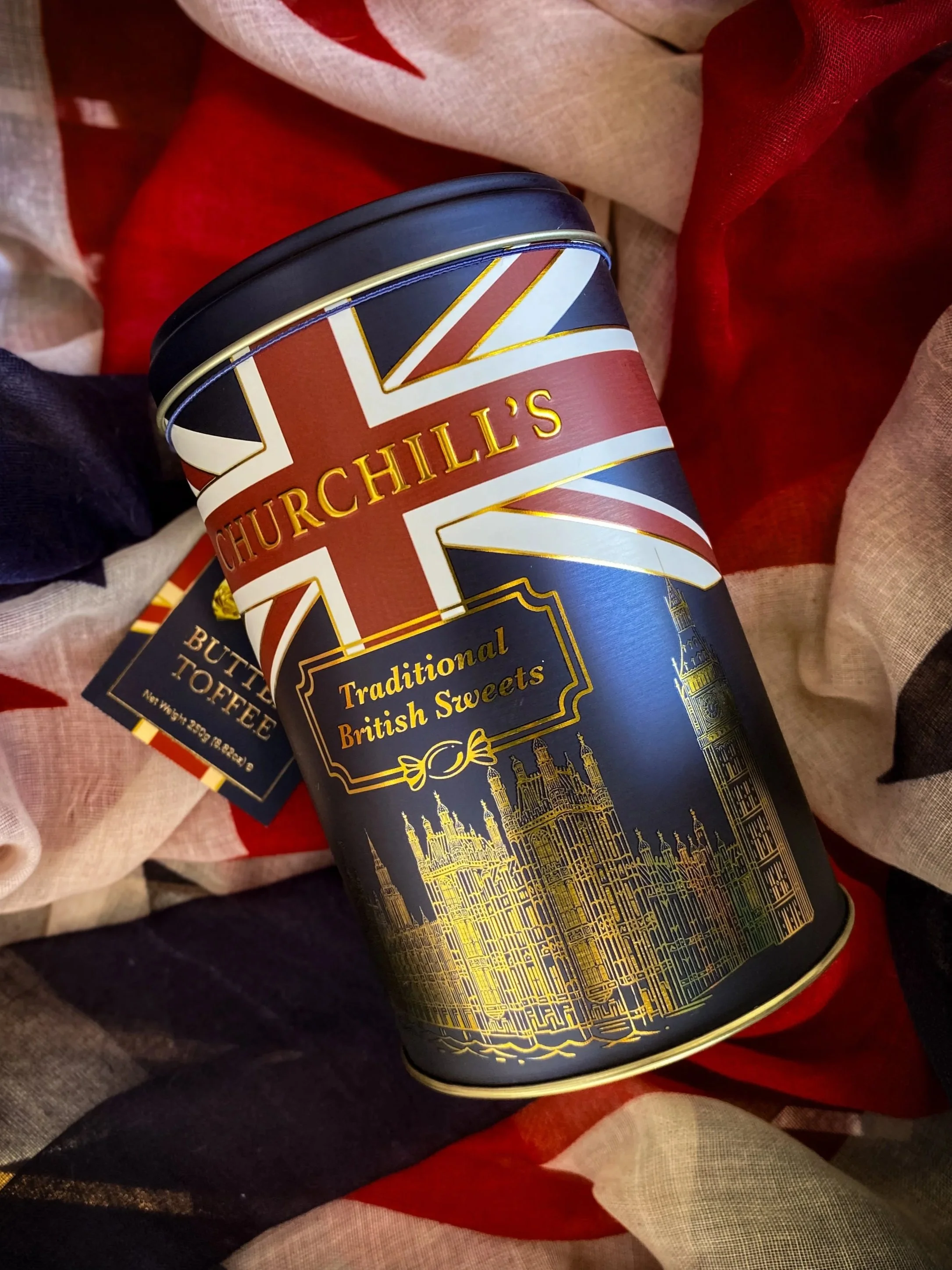 Houses of Parliament Heritage Britain Churchill's Confectionery Tin for Traditional British Sweets