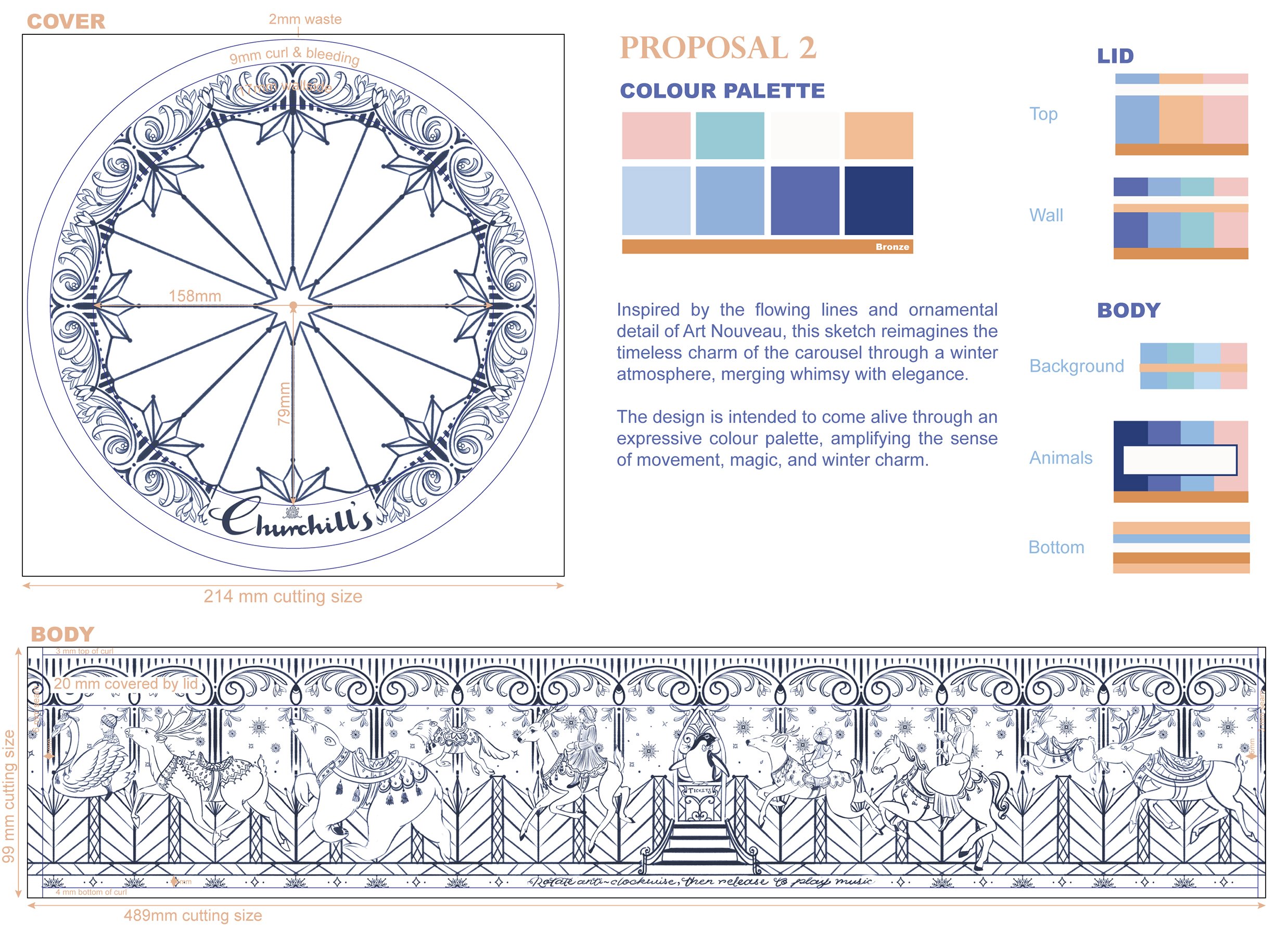 Sketches and colour proposal