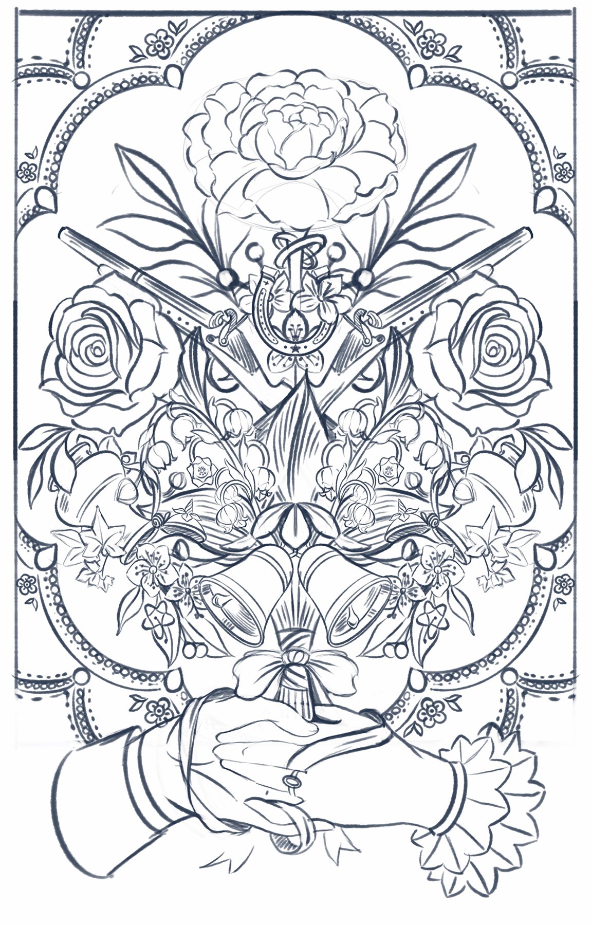 Client Work - Wedding Folklore, illustrated book for David and Charles. Coming 2027