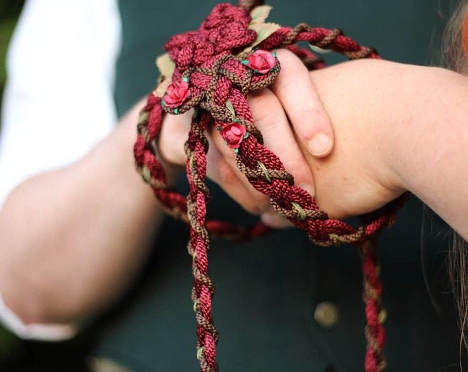 Made our handfasting cord for our wedding ceremony. (Pictures and