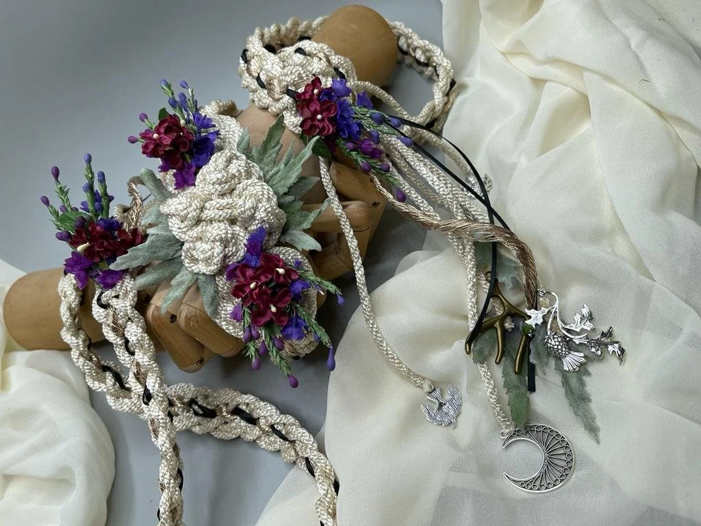 Inspiration: styling a cottagecore wedding ceremony with handfasting cords