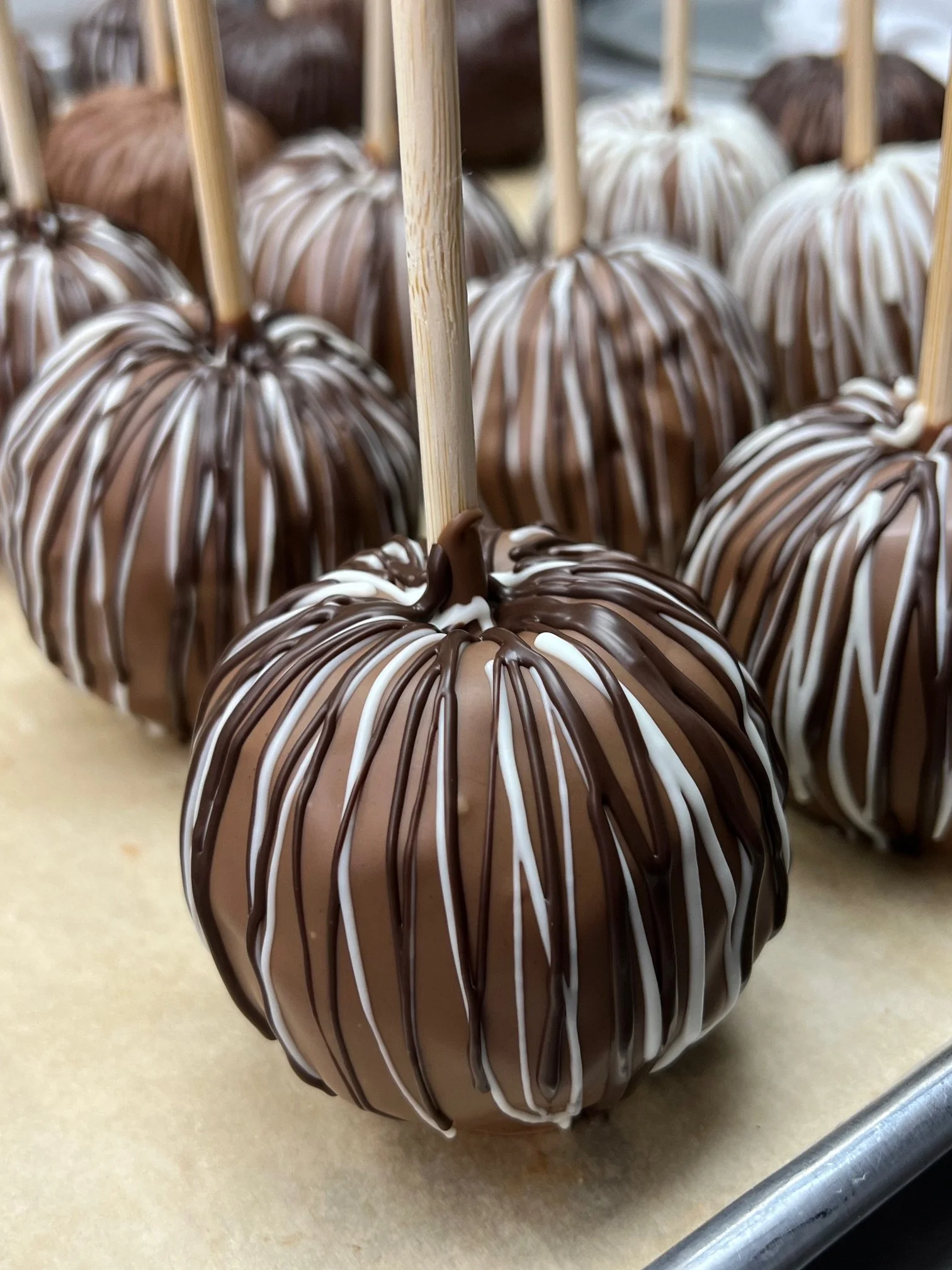Milk w/ Double Chocolate Dipped &amp; Drizzled Apple