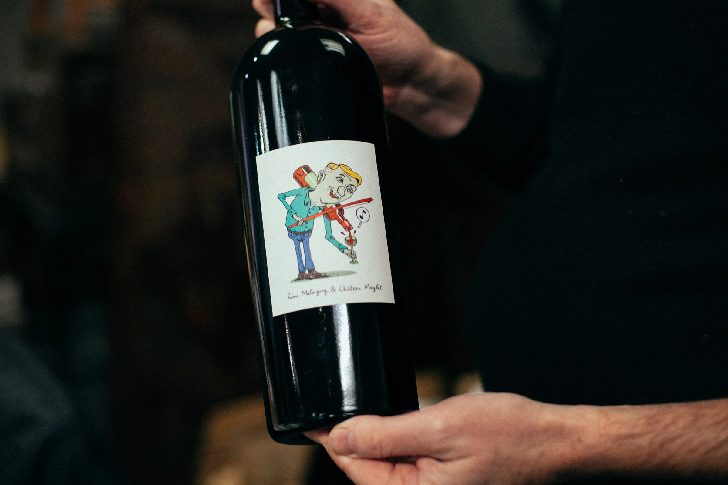 Un autre lot : vin du château Meylet et étiquette de Rémi Malingrey