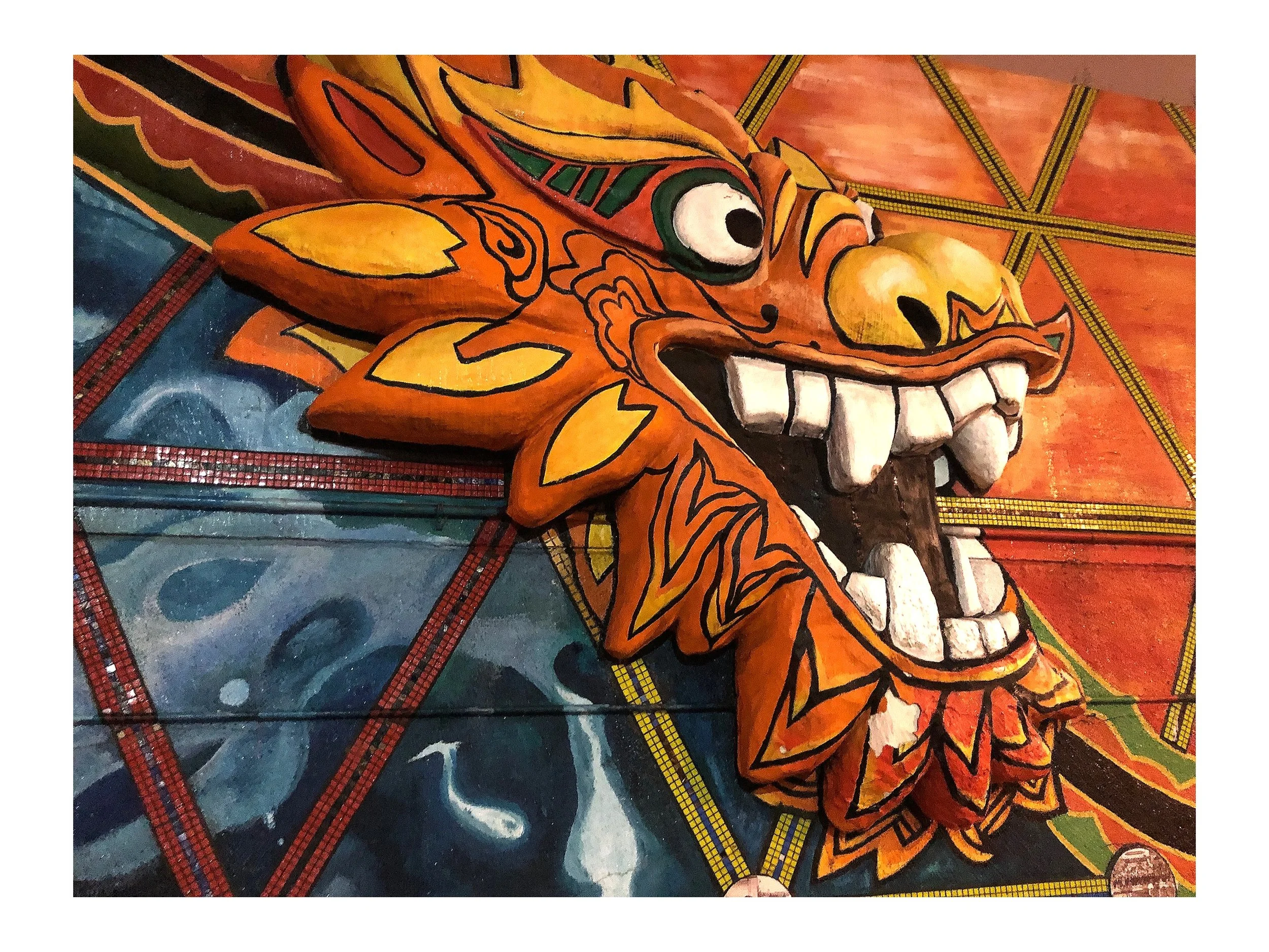 Paper Mache Dragon Head Chinatown