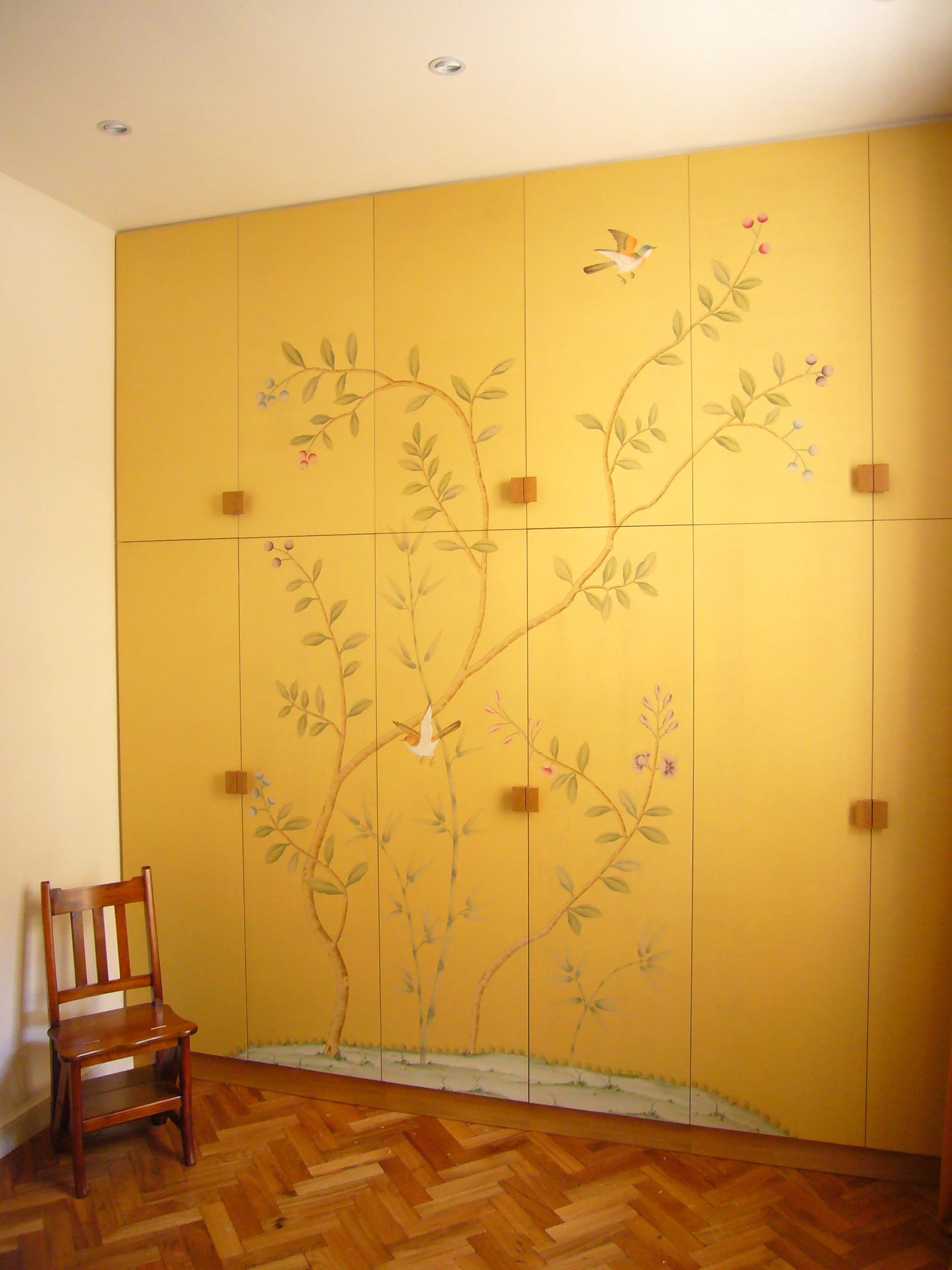 Fromental silk wallpaper wardrobe