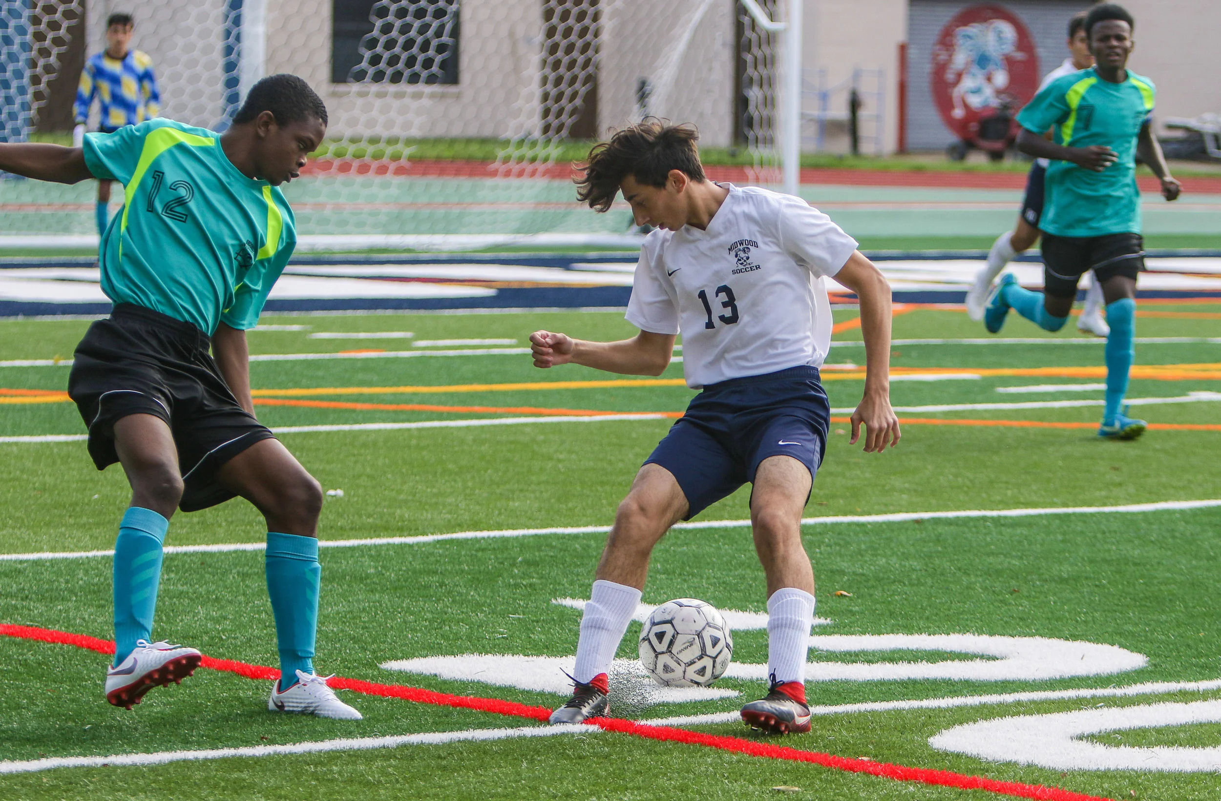 Luka Khiblashvili ’20 jukes an Erasmus defender. Photo Credit: Continental Studios