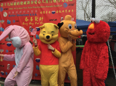 Members of CCA dressed as cartoon characters in last year’s Lunar New Year Festival in Chinatown. Photo credit: Linda Zheng