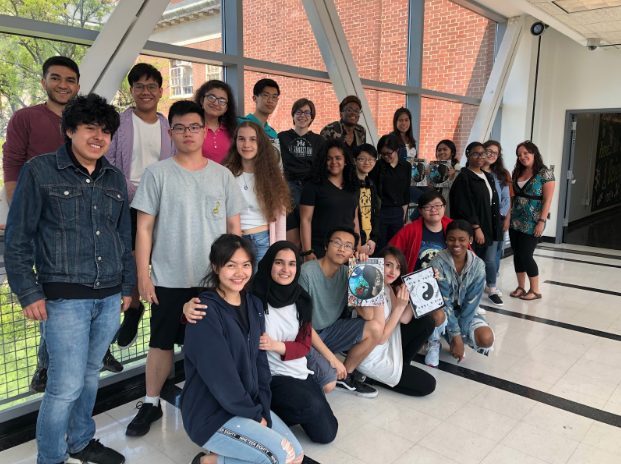 Patterns Club celebrates the book’s publication. Photo Courtesy of Ms. Melissa Pentangelo