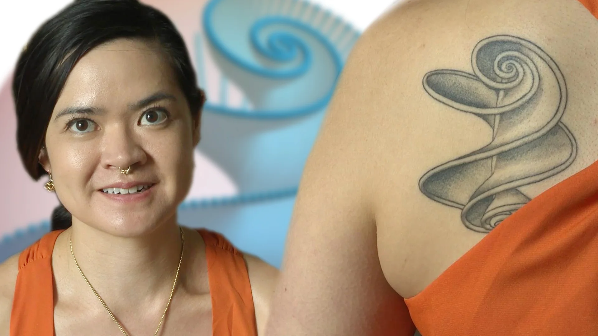 The Girl with the Hyperbolic Helicoid Tattoo