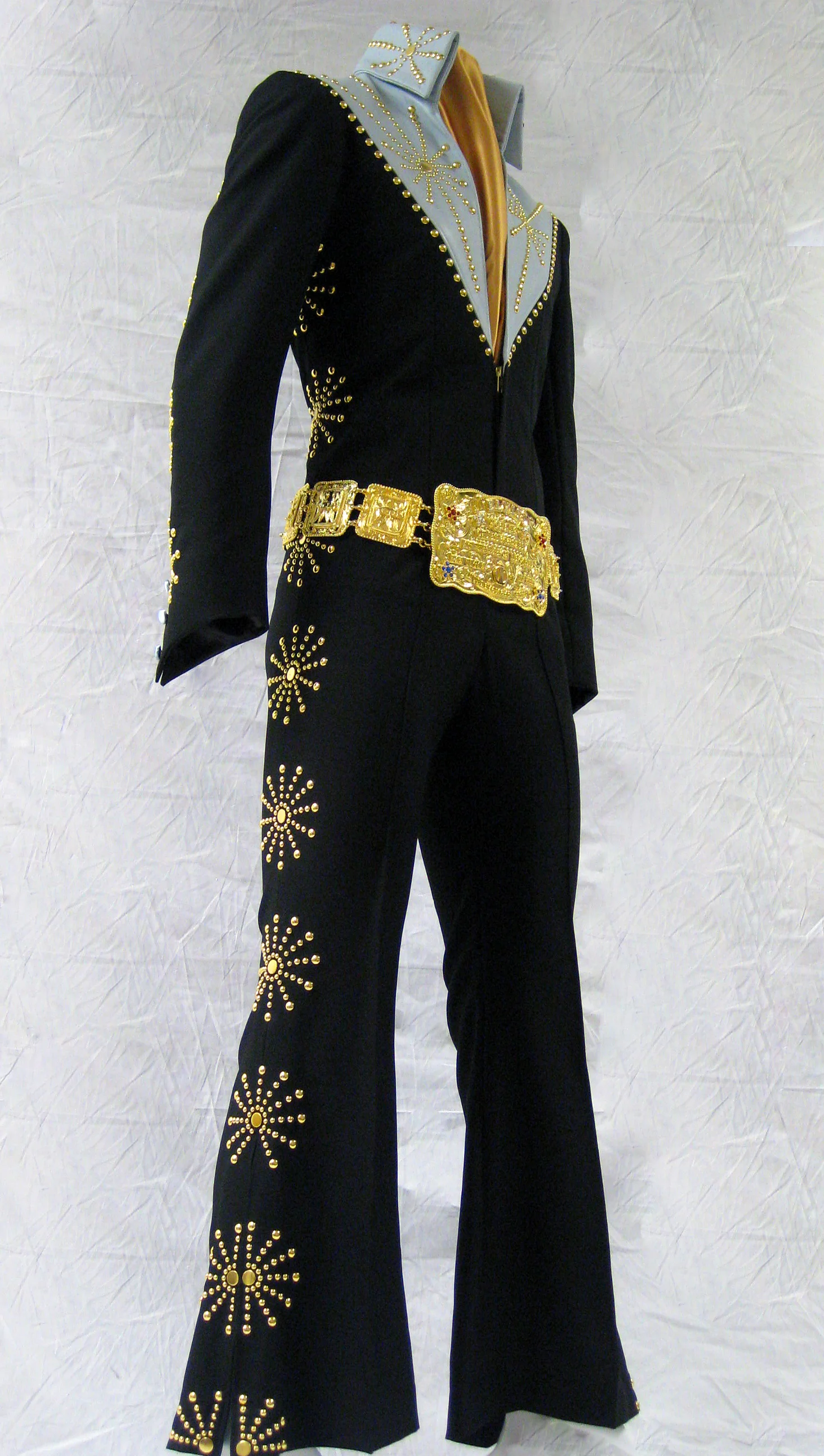 Black with Powder Blue Cisco Kid Jumpsuit Full View