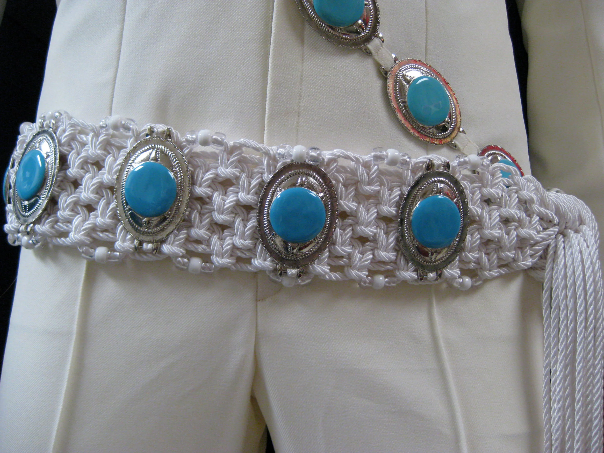 Turquoise Concho Belt Waist.JPG