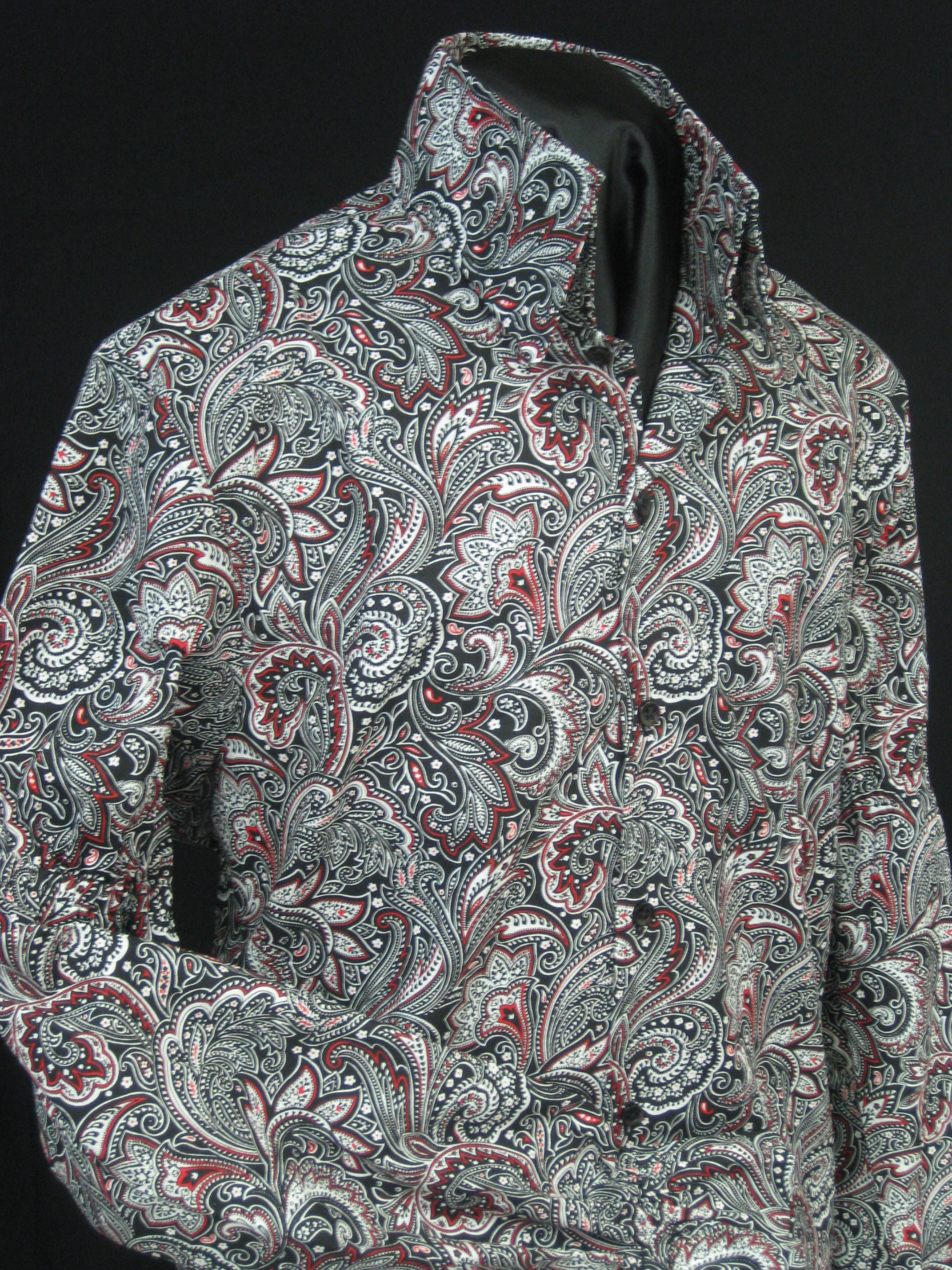 Red and Black Paisley Shirt