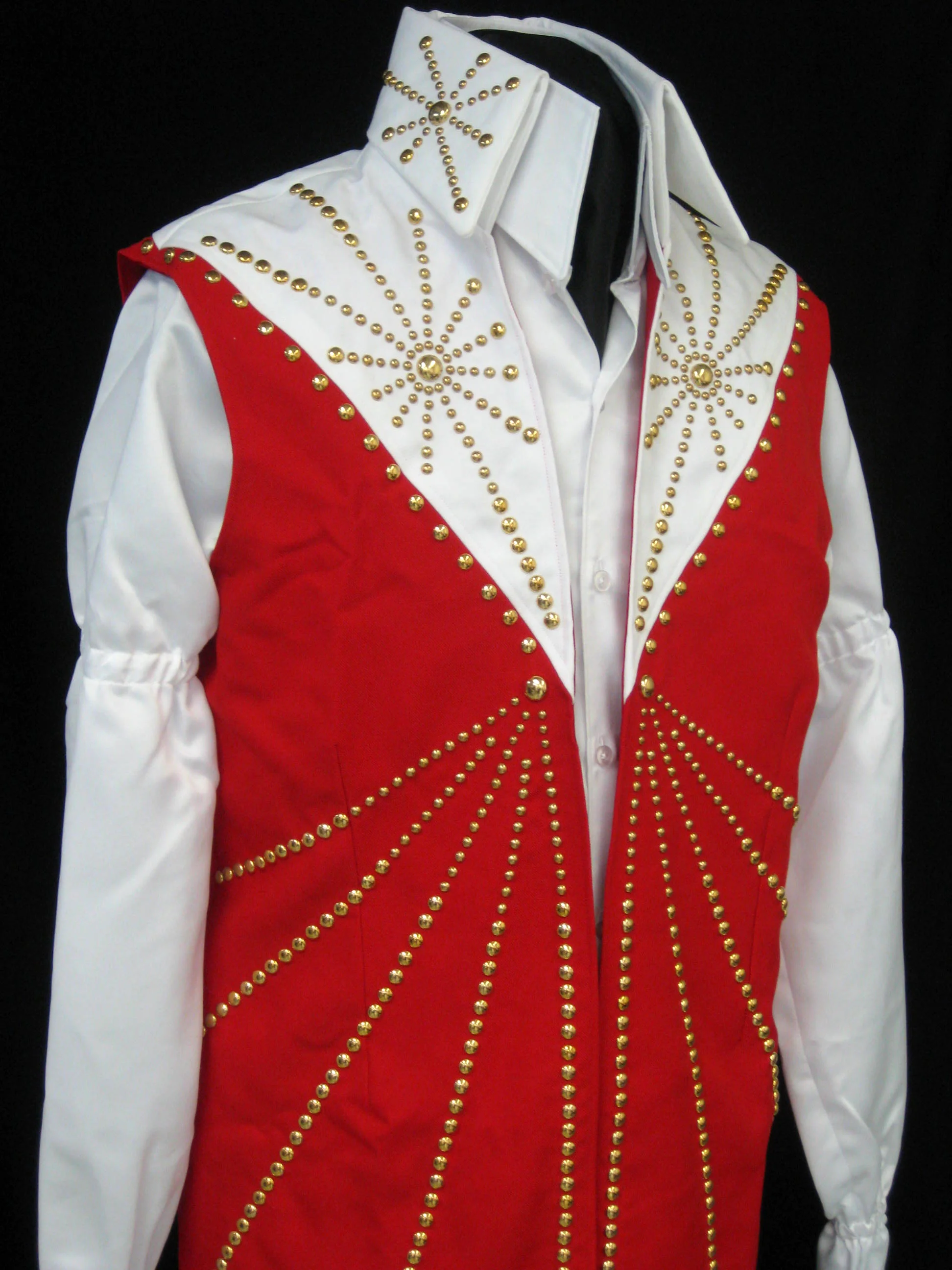 Red Cisco Kid Vest with White Yoke