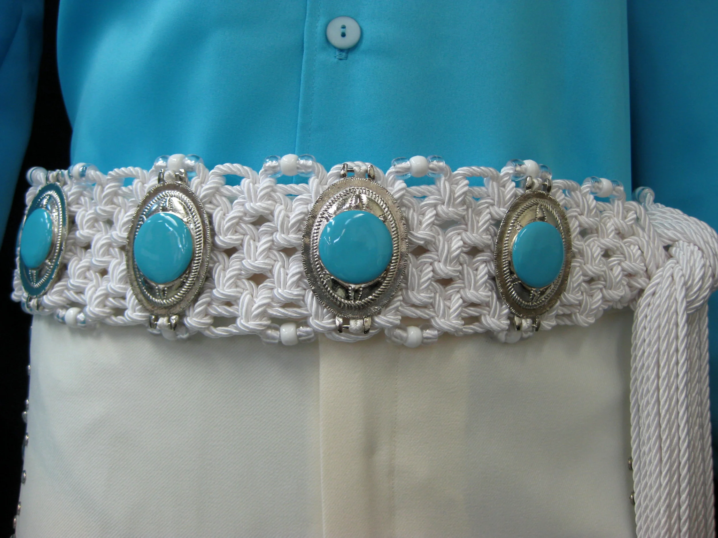 Turquoise Concho Belt Waist.JPG