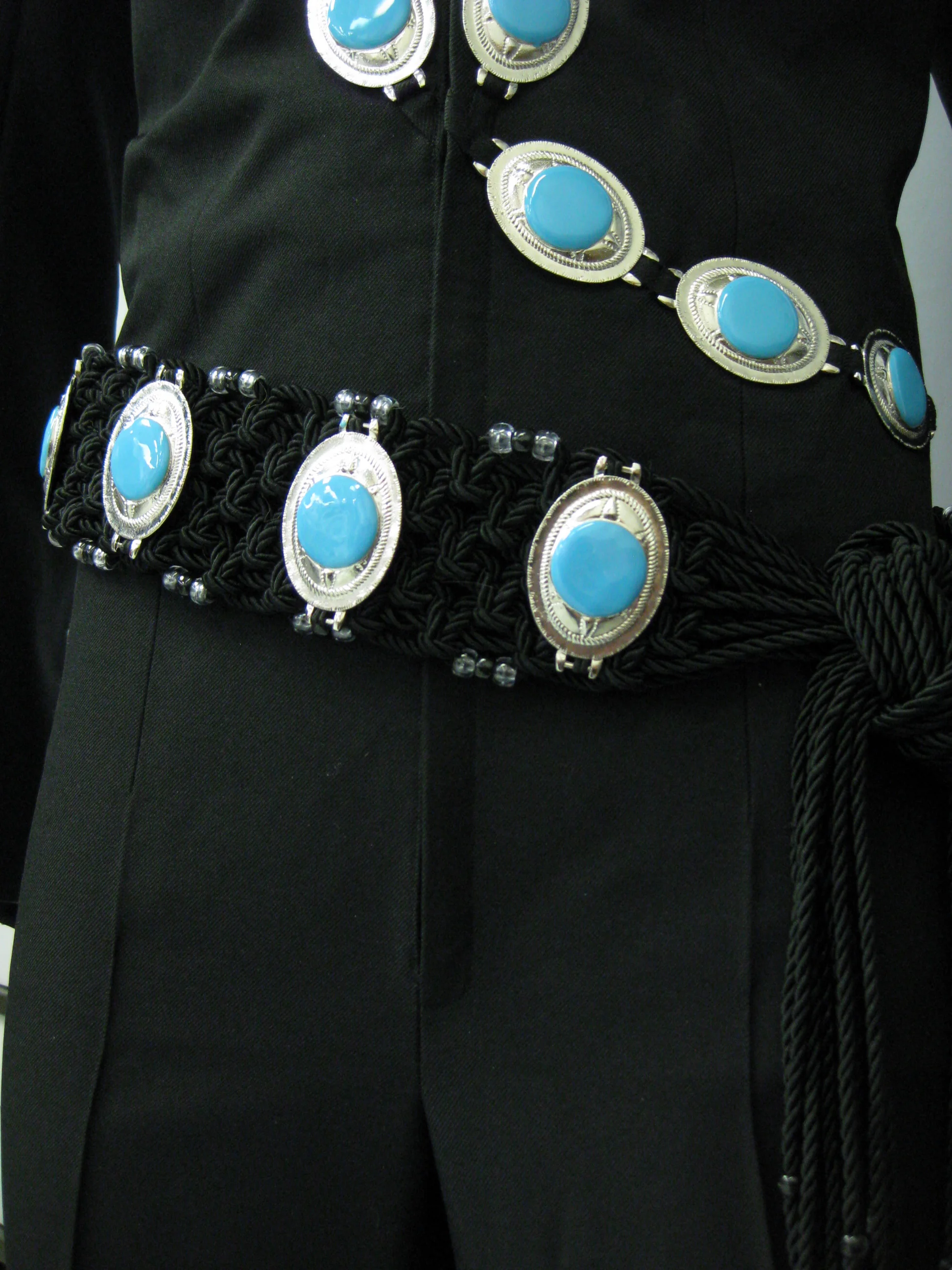 Black Turquoise Concho Belt.JPG