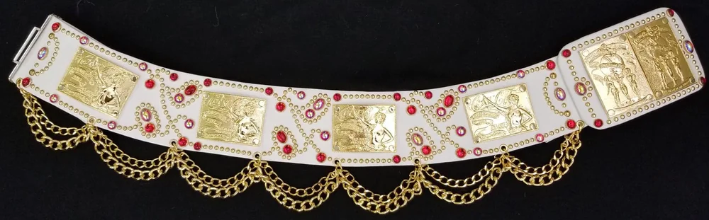 Spanish Flower Belt (White & Red) — B&K Enterprises Costume  display picture 1
