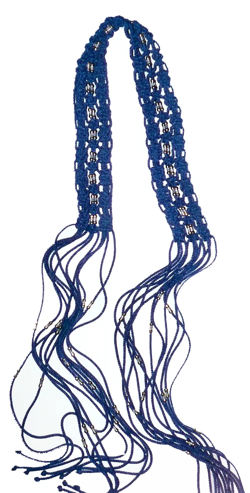 Macramé Blue Swirl Belt — B&K Enterprises Costume Company display picture 1