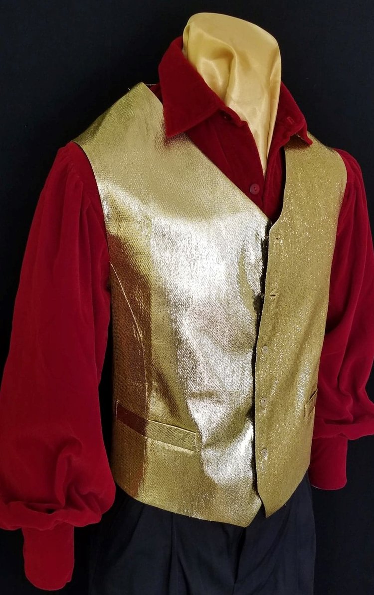 Activeren goedkeuren Snelkoppelingen Gold Lame "Sullivan" Vest — B&K Enterprises Costume Company