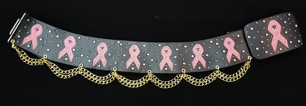 ⬇?Breast cancer ribbon Texas bling belt 8.5 main image 4