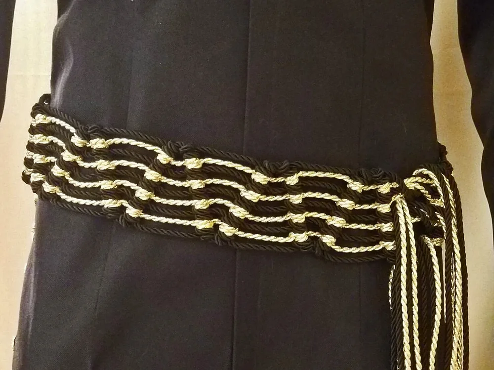 Zig Zag Gold Belt (Black)  B&K Enterprises Costume Company