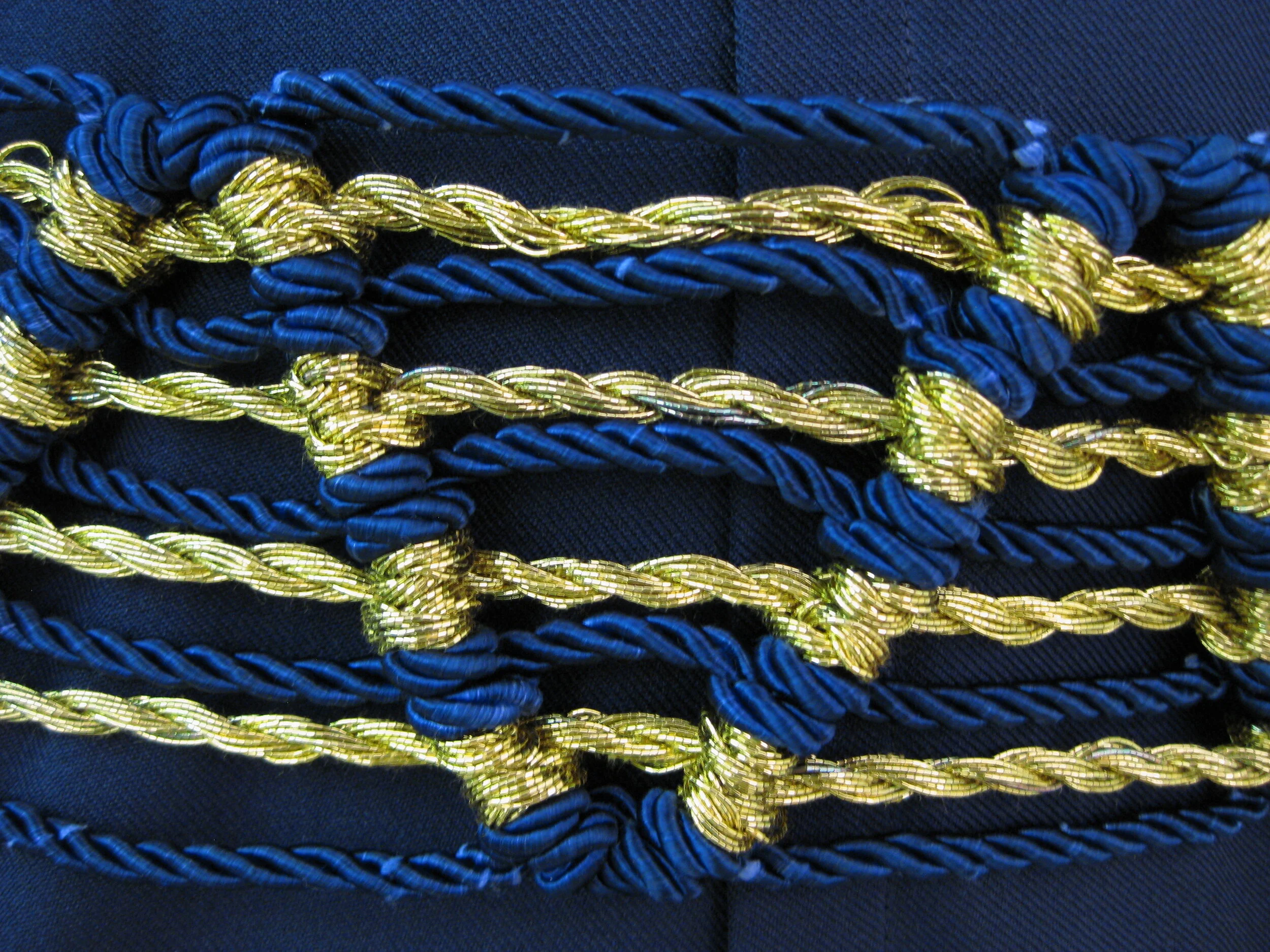 Navy Zig Zag Belt Close View