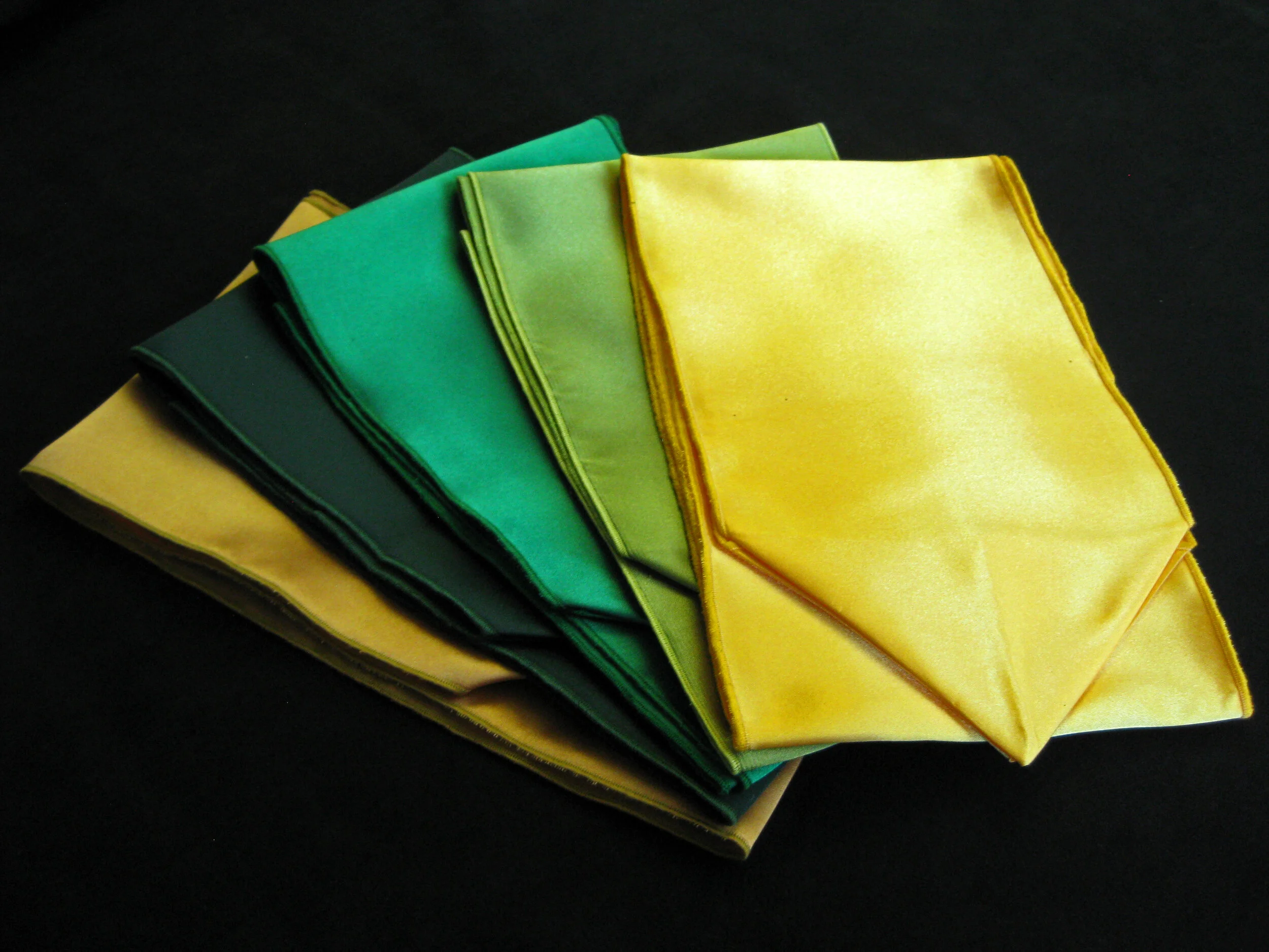 One Dozen Green & Gold Scarves