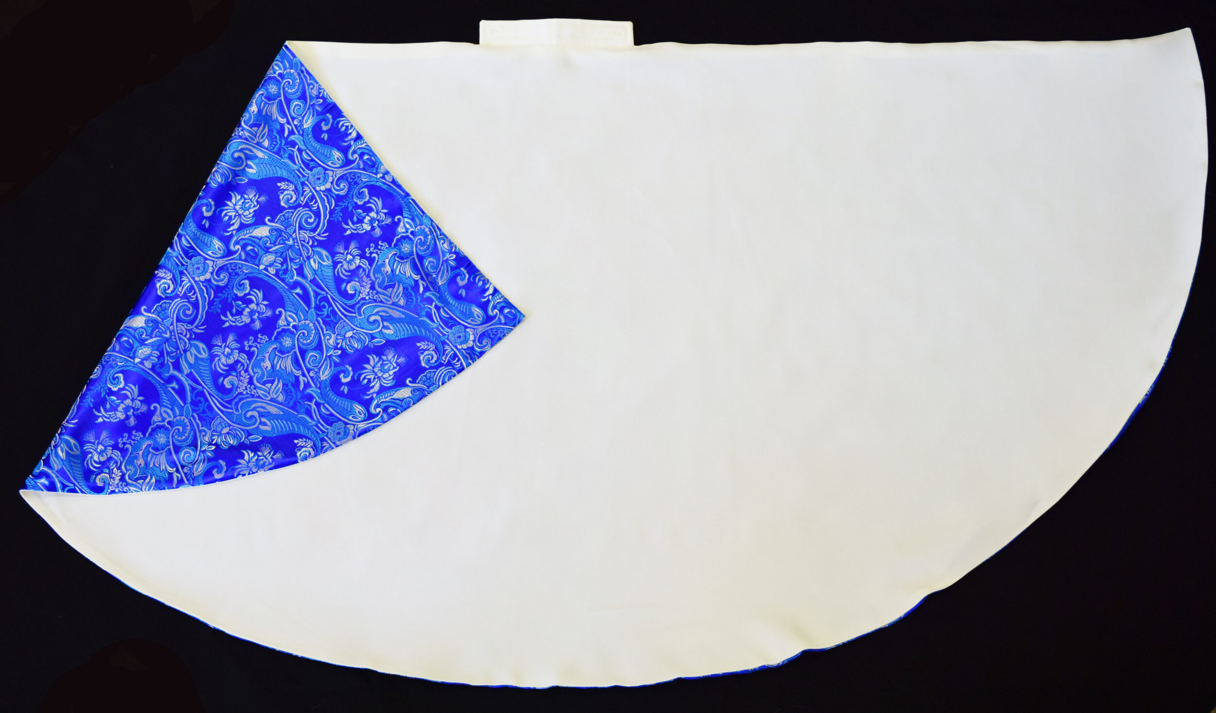 Cape White w Blue Brocade.JPG