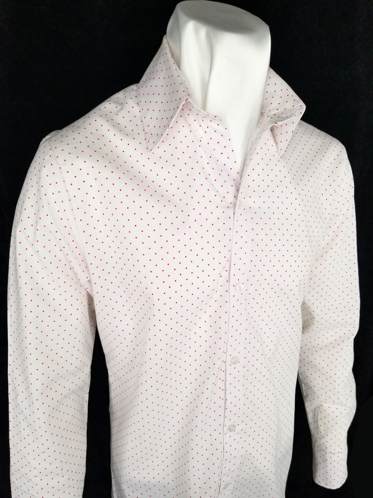 White with Red Polka Dot Button Up Shirt — B&K Enterprises Costume Company