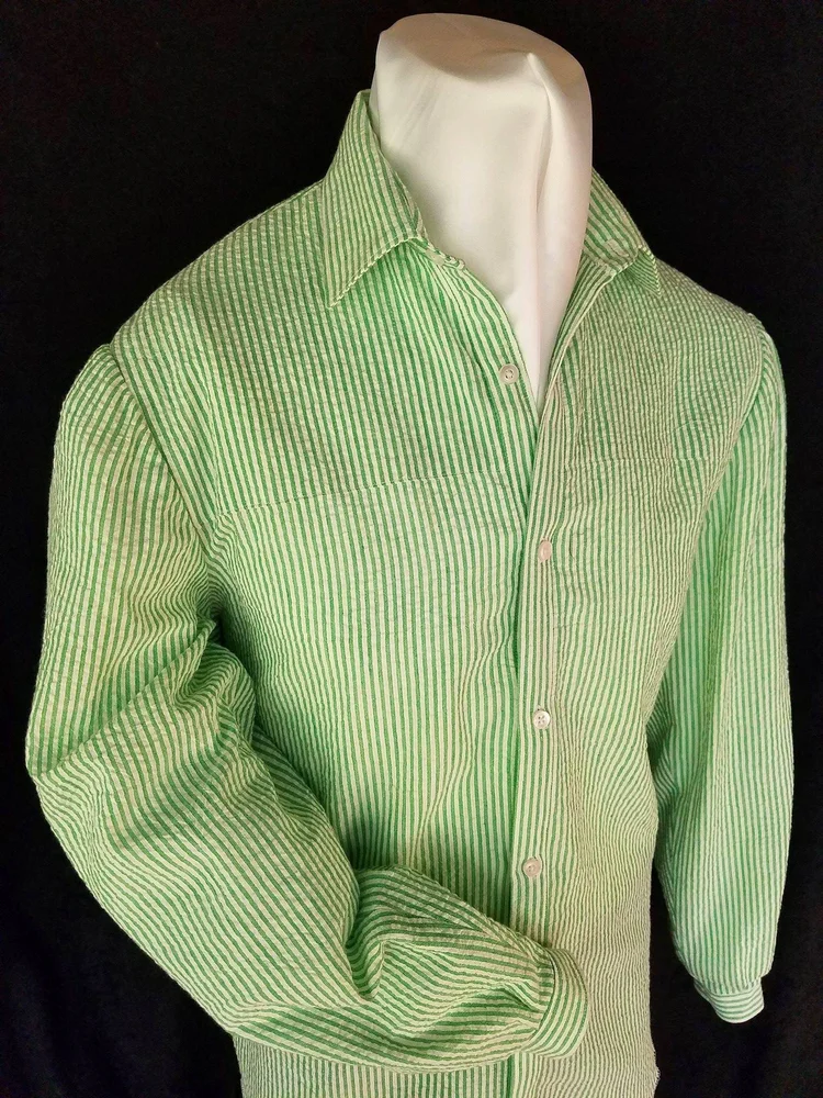 green emerald velvet dress Poplin Man Shirt Green Yellow 46/2XL main image 1