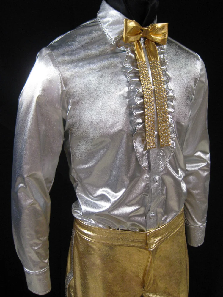 Gold Lame Shirt and Tie  B&K Enterprises Costume Company