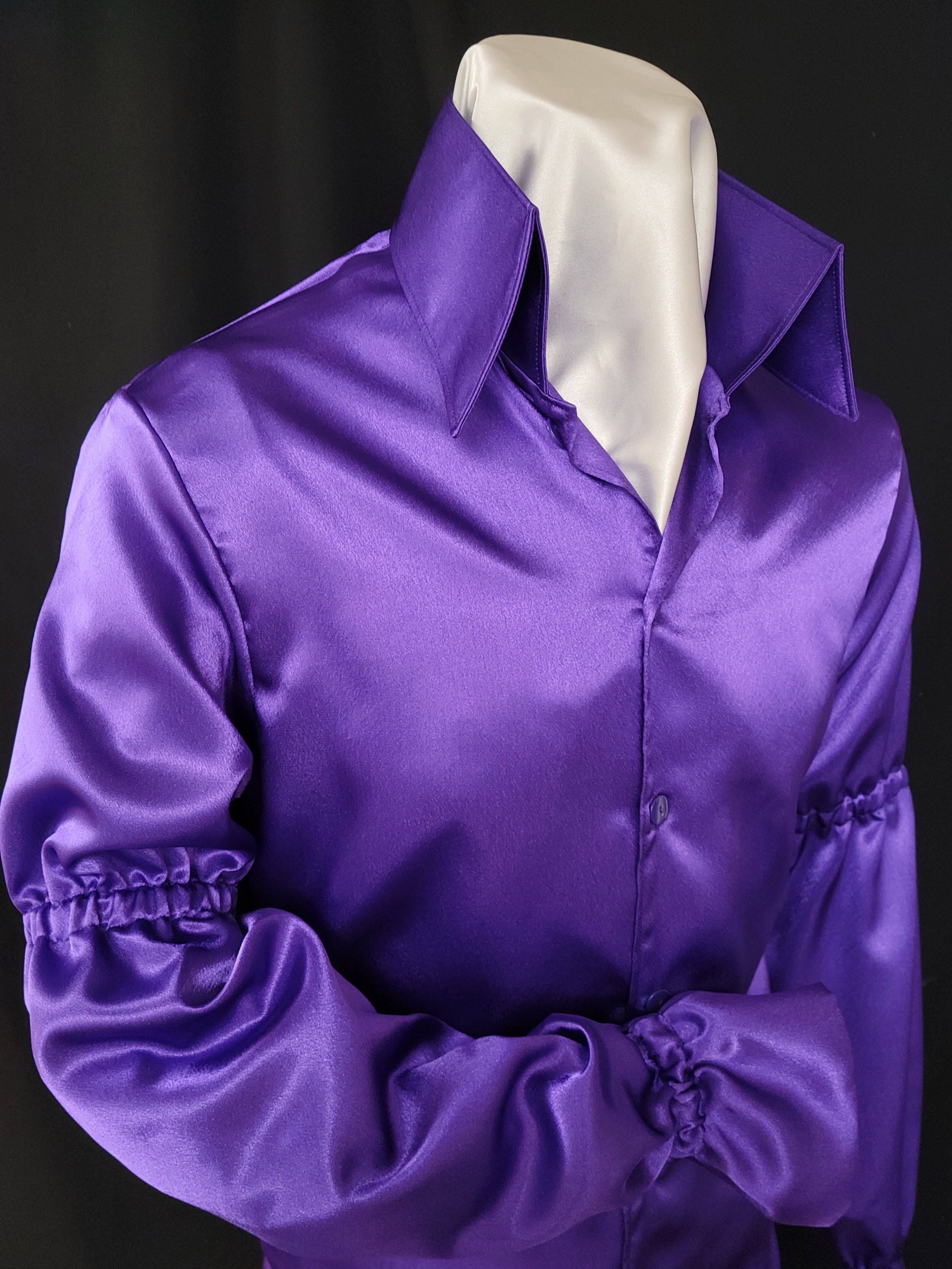 Purple Shimmer Satin Shirt