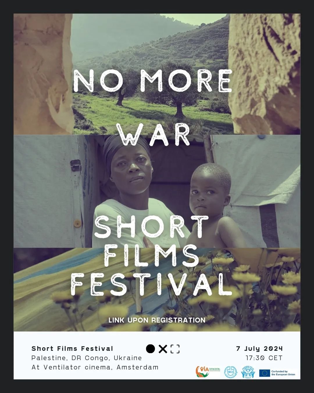 📽️ Join us for No More War Short Films Festival.

📍 Ventilator Cinema,&nbsp;Overtoom 301, 1054 HW Amsterdam.

&nbsp;📆 Sunday, 7 July 2024 at 17:30.&nbsp;

Our program features:

4 Palestinian short films, followed by a Q&amp;A session with speaker