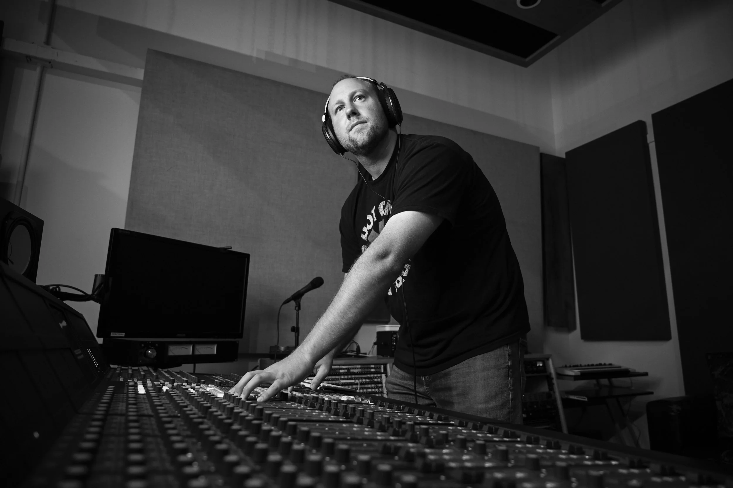 Black and white me at console.jpg