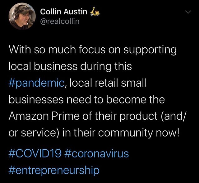 There was a time where we thought Amazon was going to be the death of small retail shops. Now, the support for local business is greater than ever before, BUT so many of us have been forced to lock our doors. Start thinking about how you can innovate