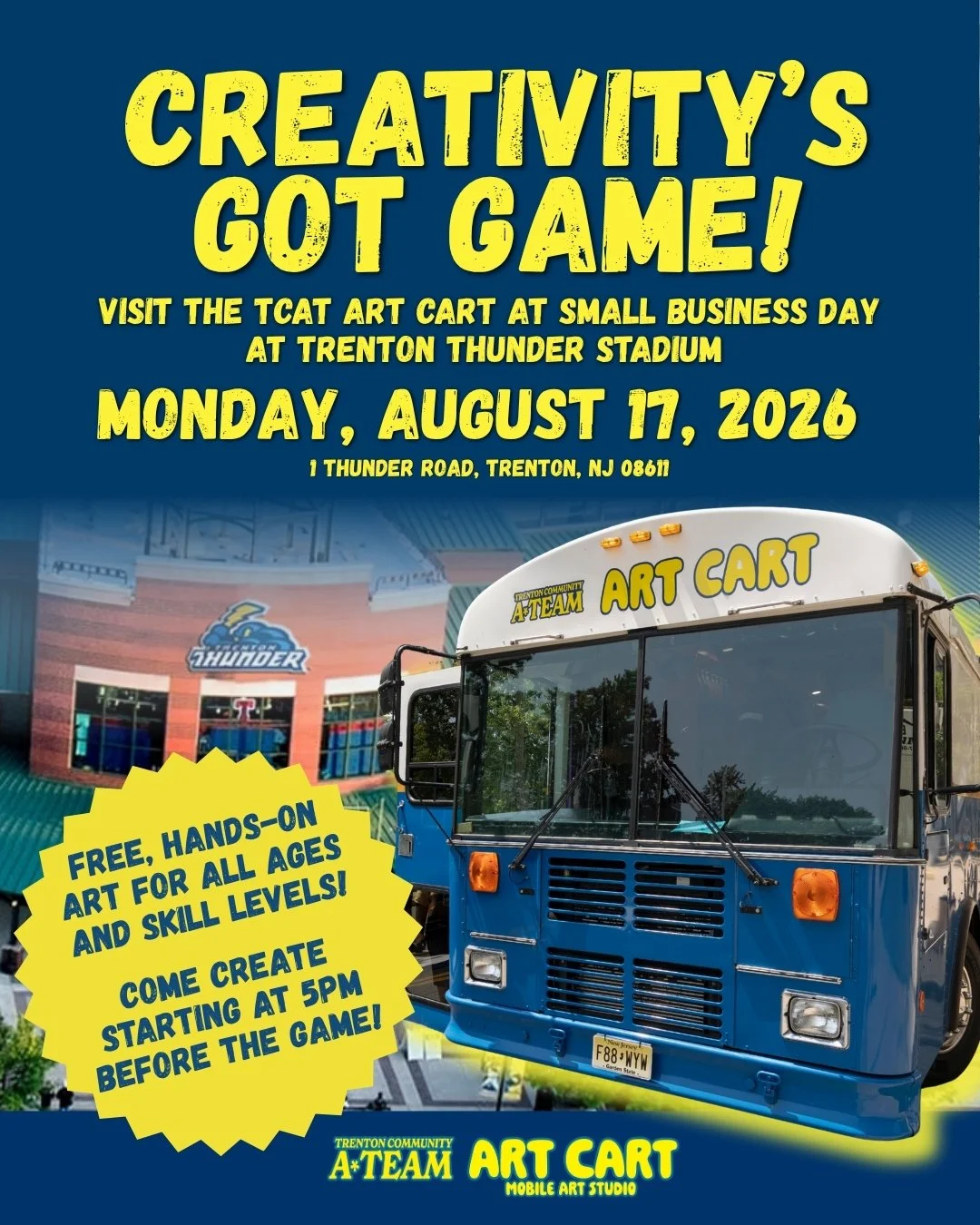 Creativity’s Got Game: Create with the TCAT Art Cart - August 17 at Trenton Thunder Stadium