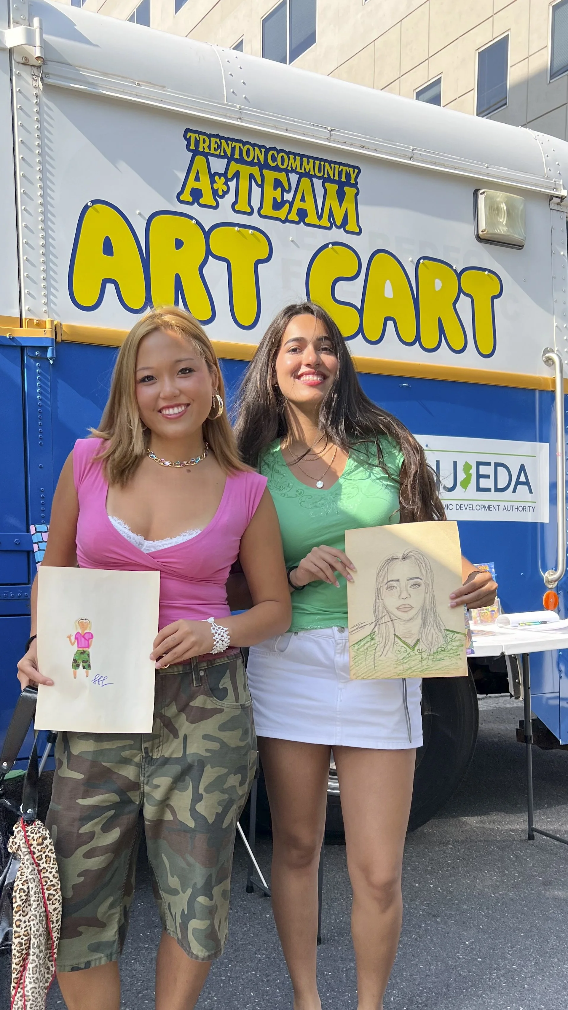 TCAT Art Cart Participants with their Artwork