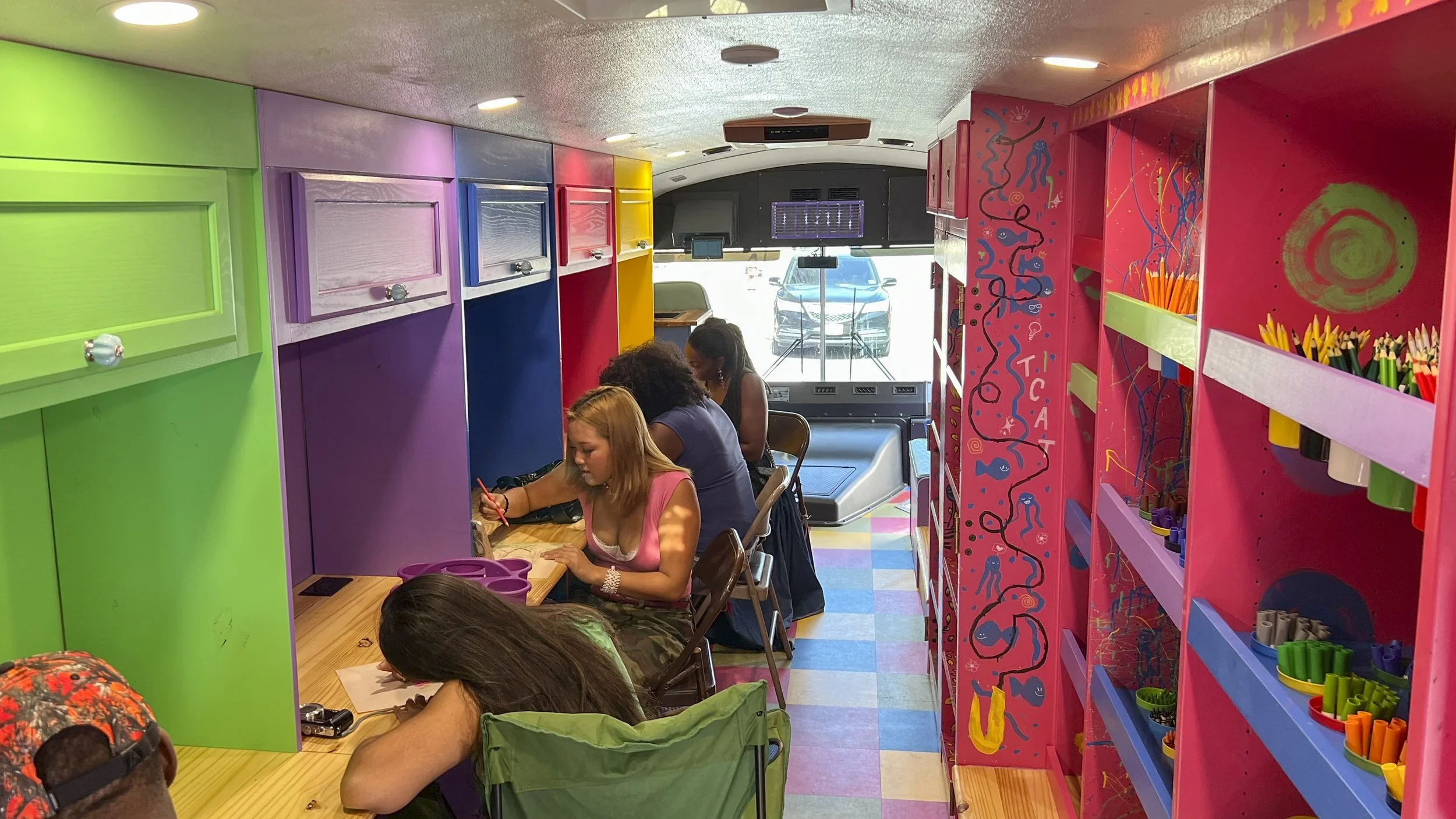 Artists at Work Aboard the TCAT Art Cart