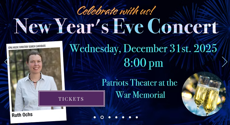 Capital Philharmonic of New Jersey hosting special New Year’s Eve concert. TCAT art featured (event/news)