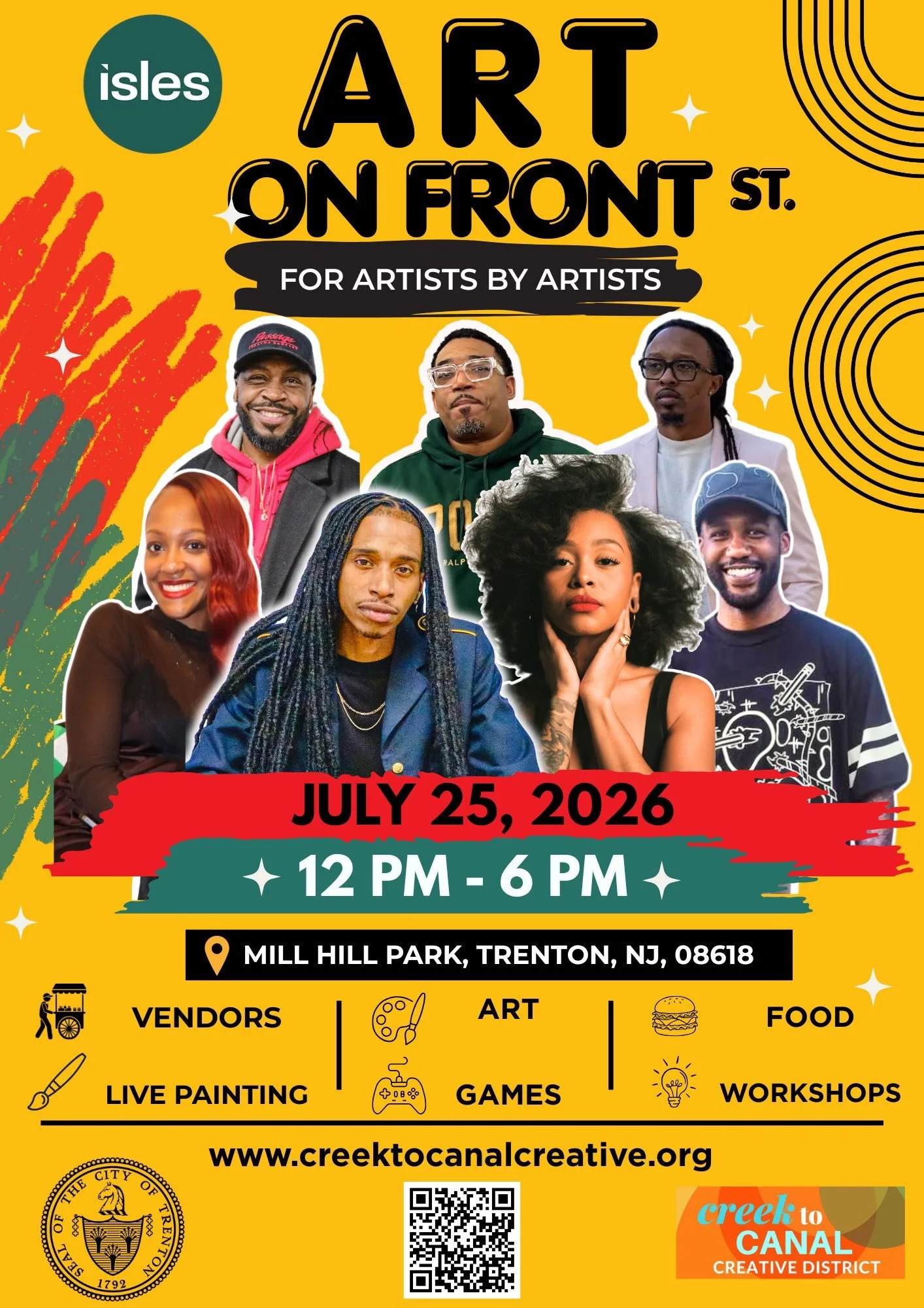 Art on Front, July 25th Mill Hill Park,  (EVENT)