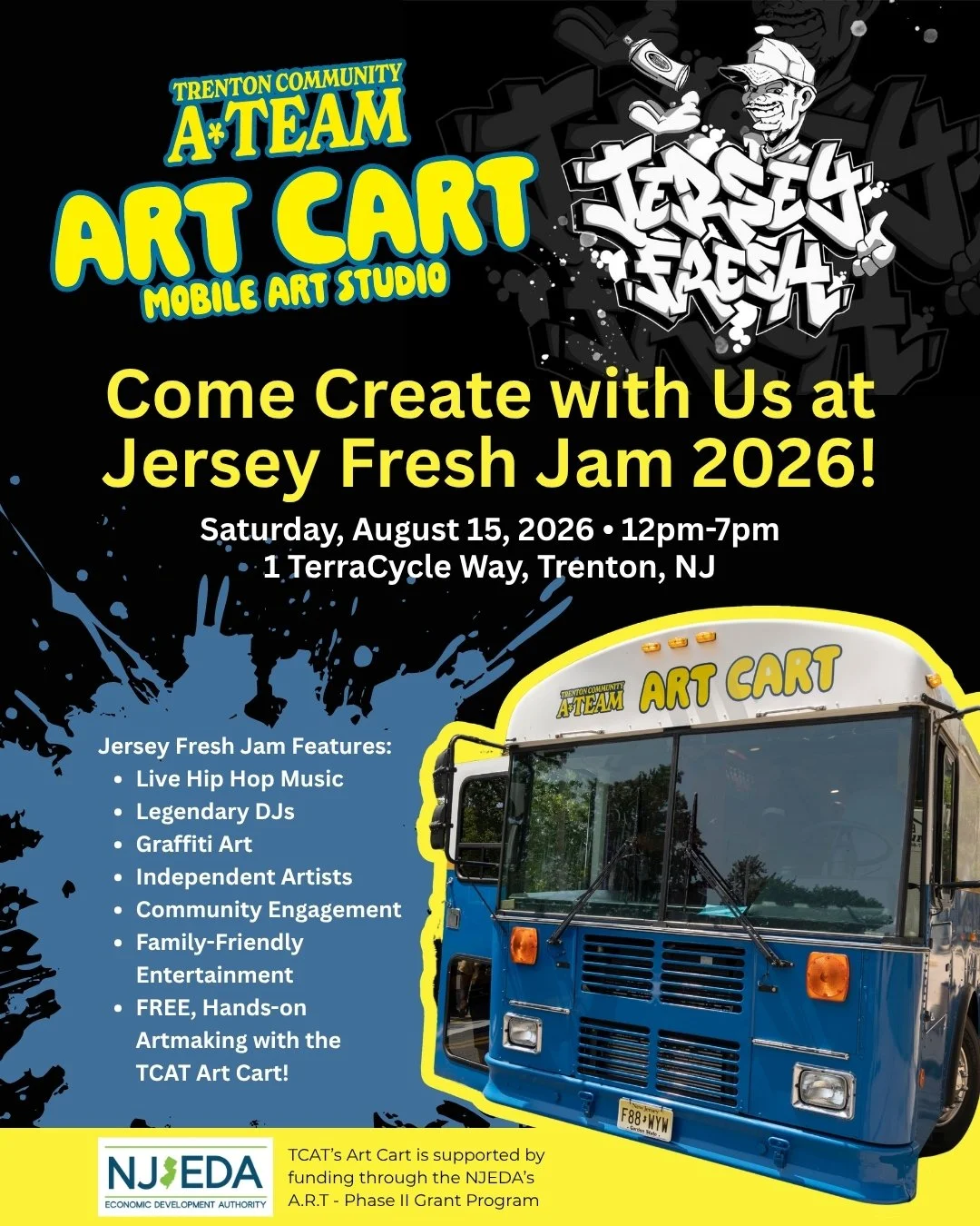 The TCAT Art Cart Heads to Jersey Fresh Jam - August 15 at TerraCycle