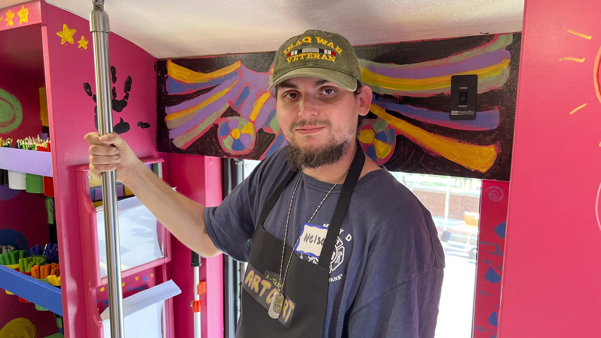 TCAT Artist Nelson Aboard the Art Cart