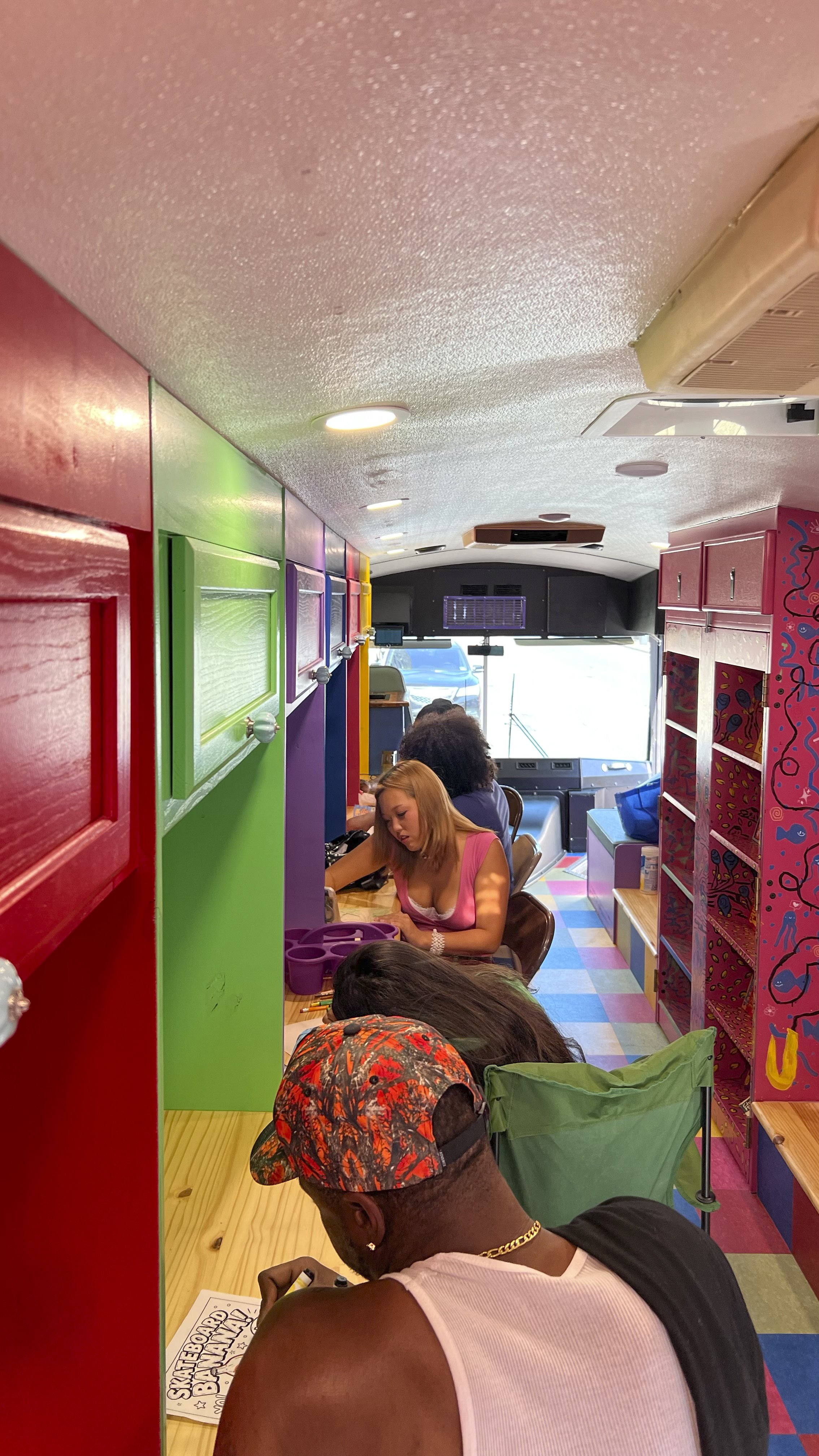 Artists at Work Aboard the Art Cart