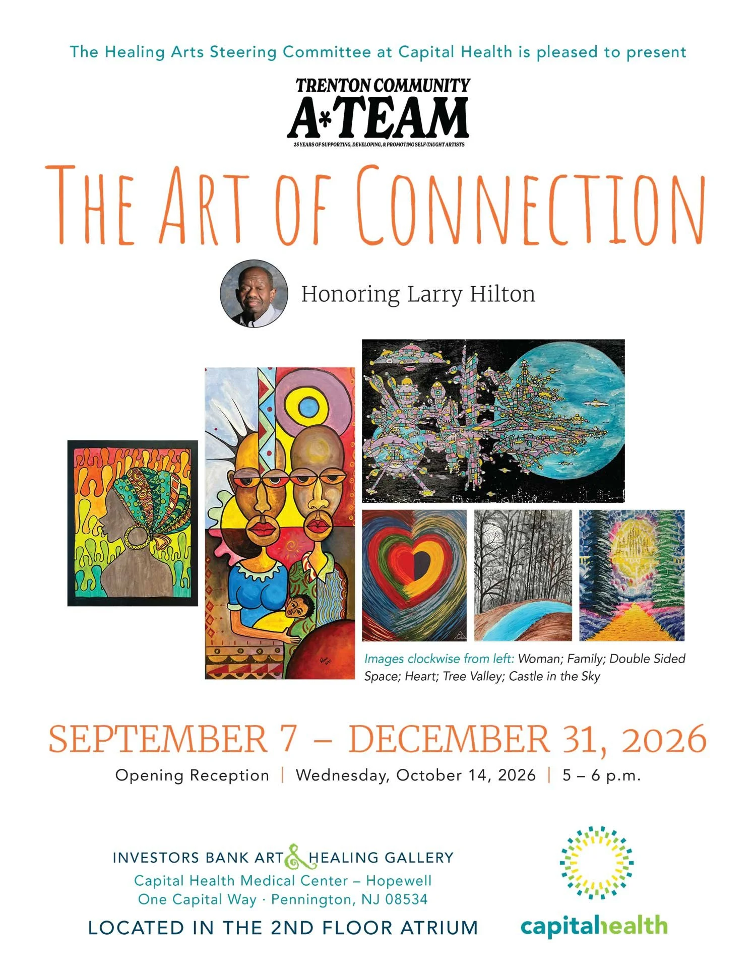 The Art of Connection Honoring Larry Hilton TCAT  Capital Health Healing Arts Opening Reception and Exhibit